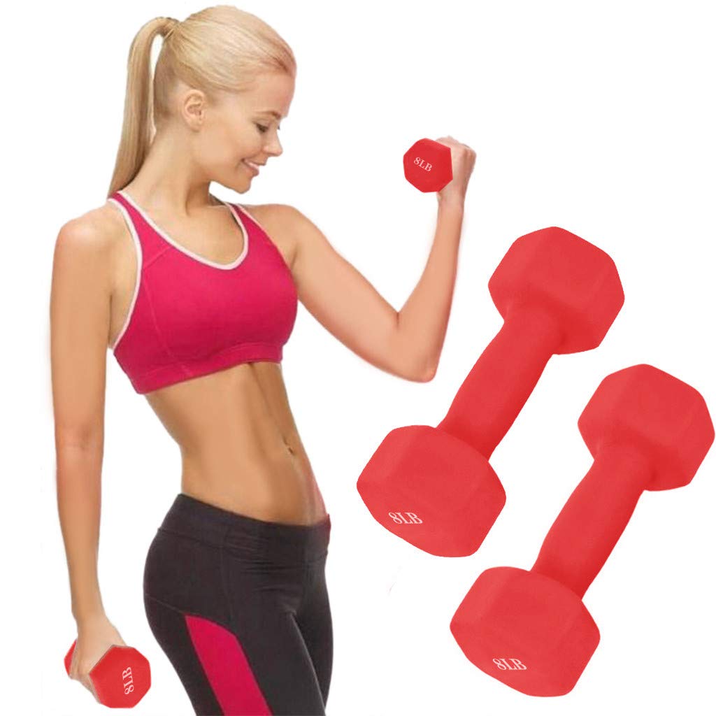 8 lb/10 lb Dumbbell Set - Hex Free Weights for Home Gym, Strength Training & Bodybuilding - Perfect for Men & Women Workouts - Ideal for HIIT, CrossFit, Yoga & Home Fitness Routines