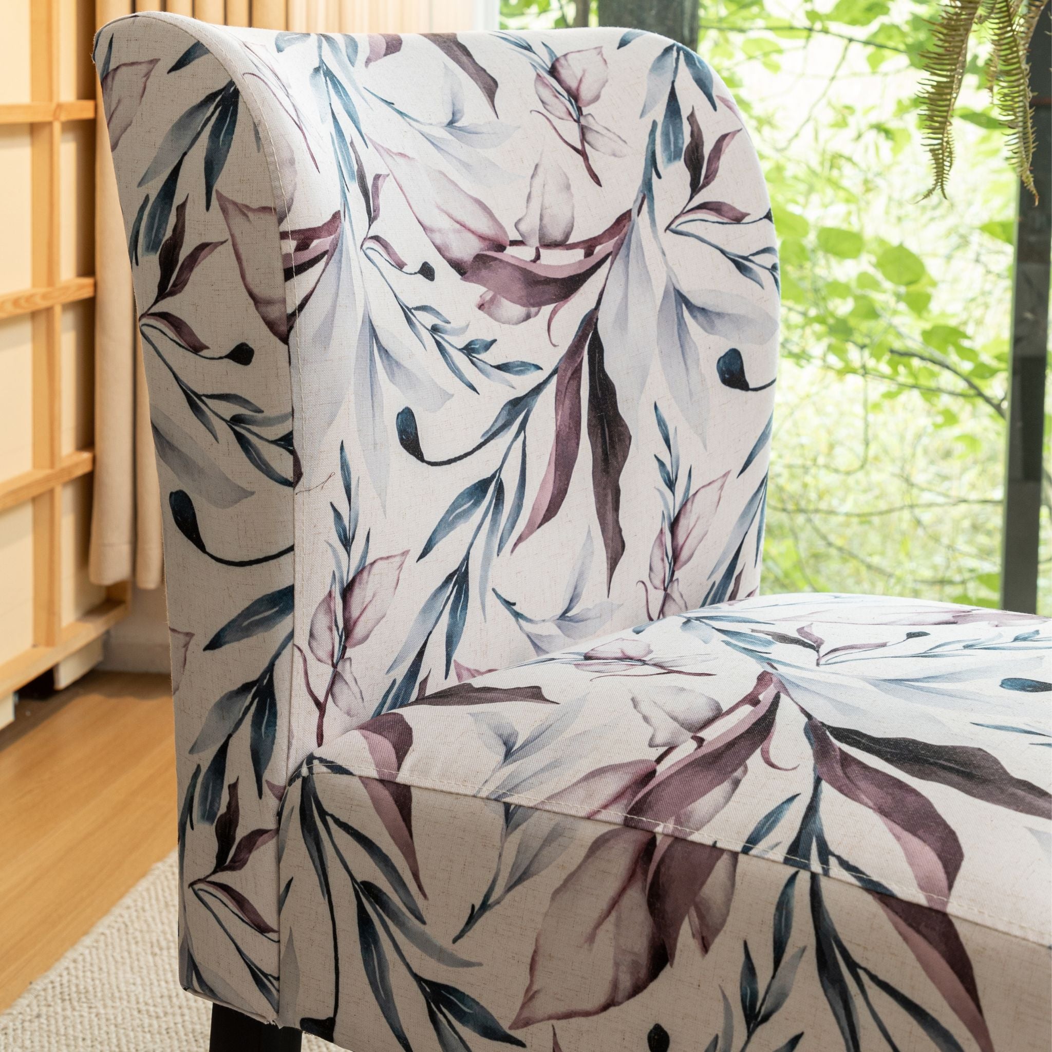 Modern Capa Fabric Armless Accent Chair by Roundhill Furniture - Stylish Contemporary Living Room Seating for Home Office, Lounge & Reading Nook