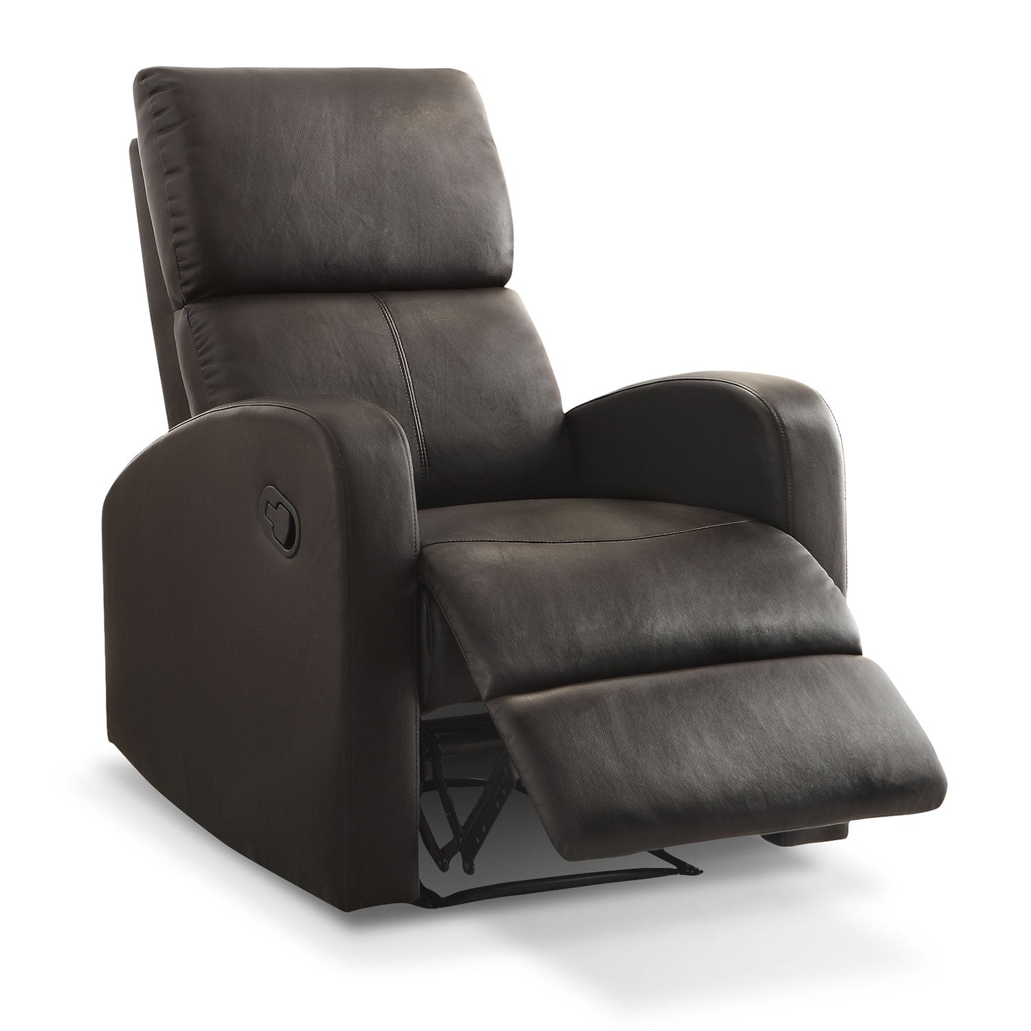 Benning Recliner Chair - Dark Brown Leather Reclining Sofa for Living Room | Comfortable Lounge Chair for Home Theater, Reading & Relaxation