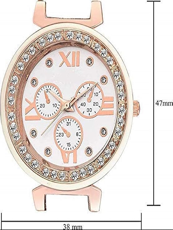 Elegant Women's Metallic White & Rose Gold Wristwatch - Stylish Fashion Watch for Everyday Wear, Office & Special Occasions