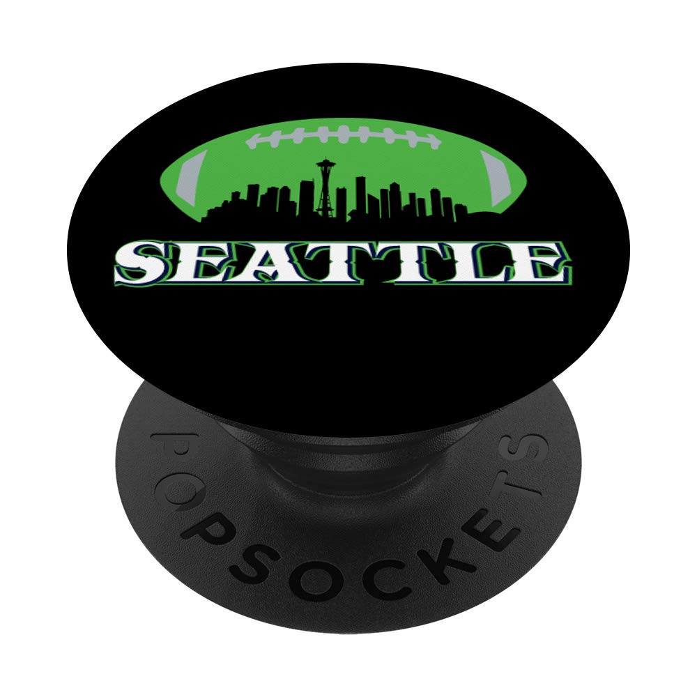 Seattle Skyline Football Washington Football Player PopSockets Swappable PopGrip - Custom Phone Grip & Stand for iPhone, Samsung & Smartphones - Perfect for Game Days, Travel & Everyday Use
