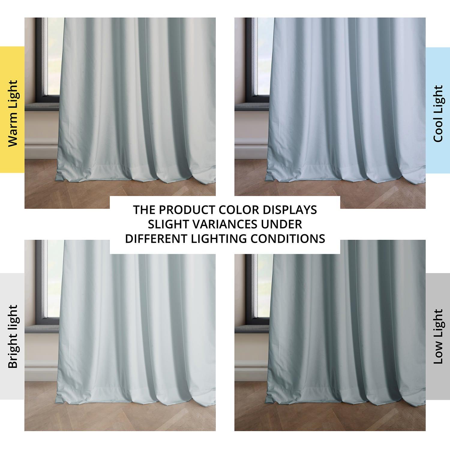 Aquarius Blue Heritage Plush Velvet Blackout Curtains for Bedroom - Thermal Insulated Noise Reducing Window Drapes for Living Room & Nursery