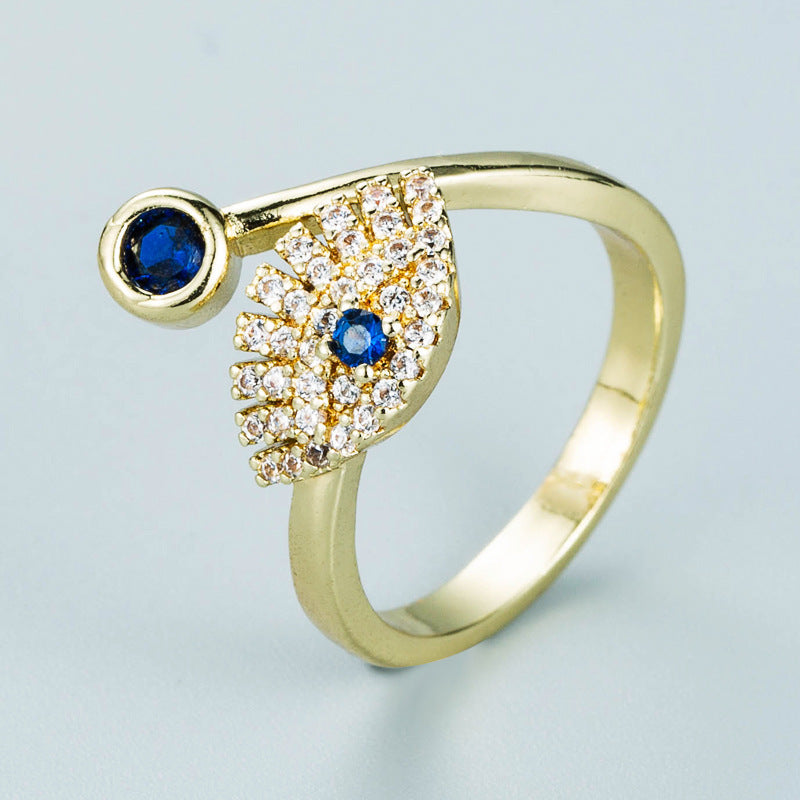 Elegant Bronze Zirconium Eye Shape Ring for Women - Boho Chic Jewelry Gift for Valentine's Day, Anniversary & Special Occasions