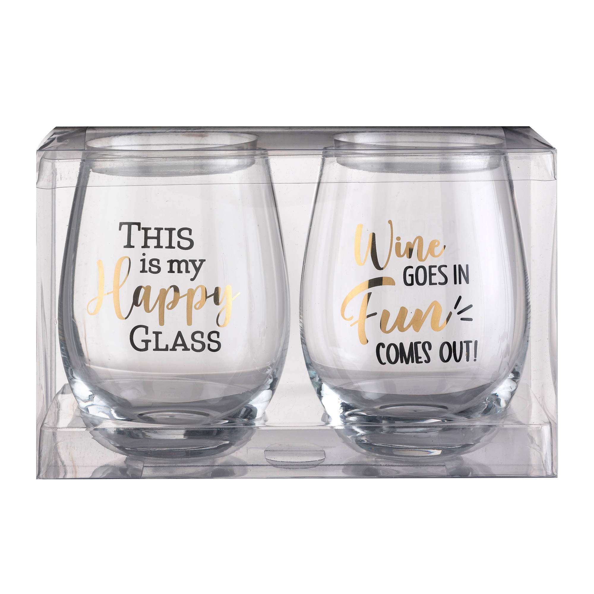 Lillian Rose Wine Glass Set with Fun Sayings - 4.75 Inch Clear Glassware for Parties, Gifts & Home Decor | Perfect for Weddings, Girls Night & Wine Tasting Events