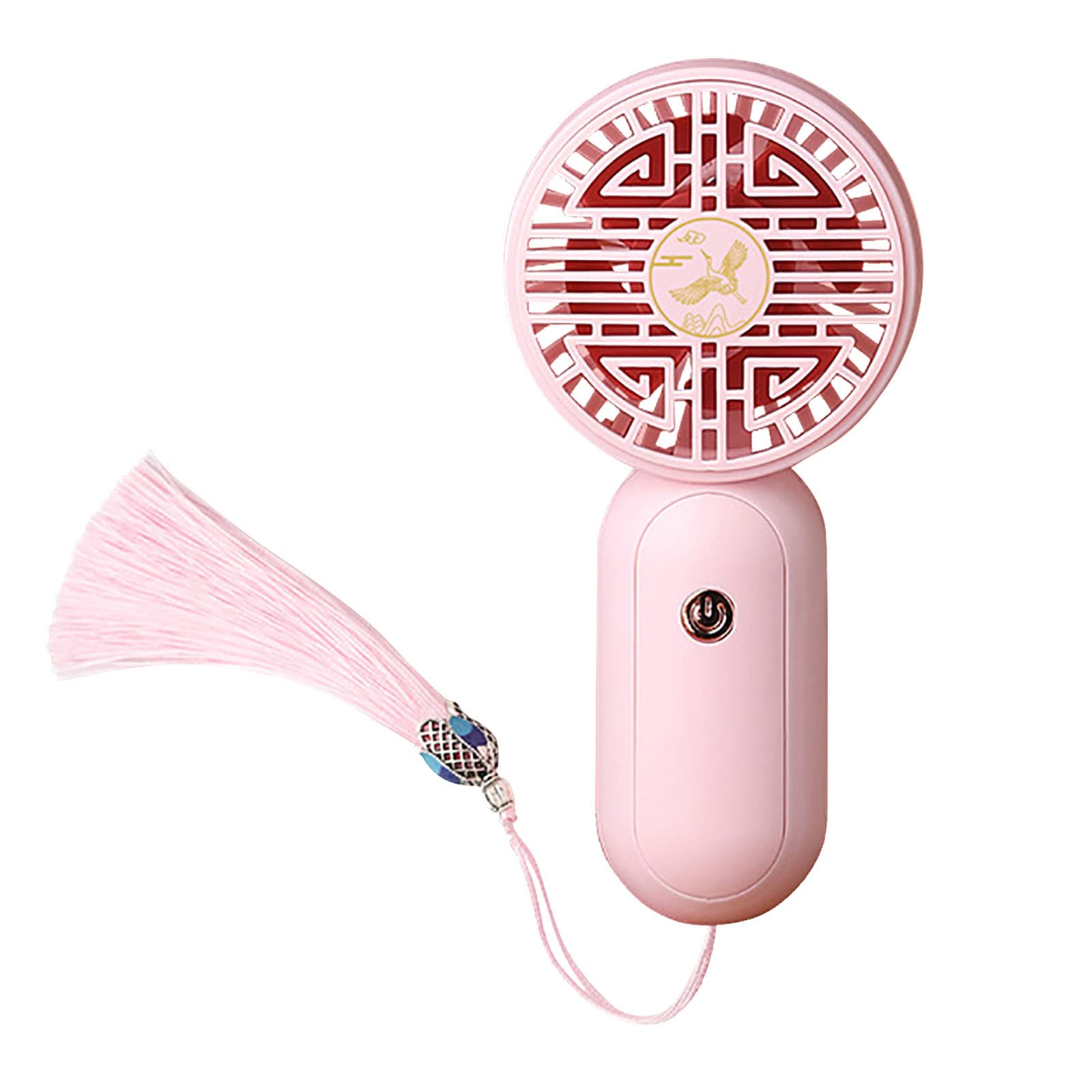Portable USB Rechargeable Handheld Fan with Chinese-Style Tassel - Mini Cooling Fan for Summer, Travel, Office & Outdoor Use - Perfect Holiday Gift