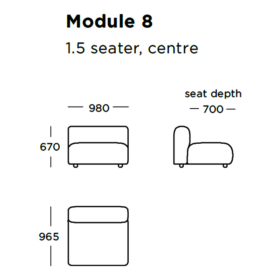 Boketto Modular Sofa Set (8-Piece Sectional) - Customizable Living Room Furniture for Modern Home & Office Spaces