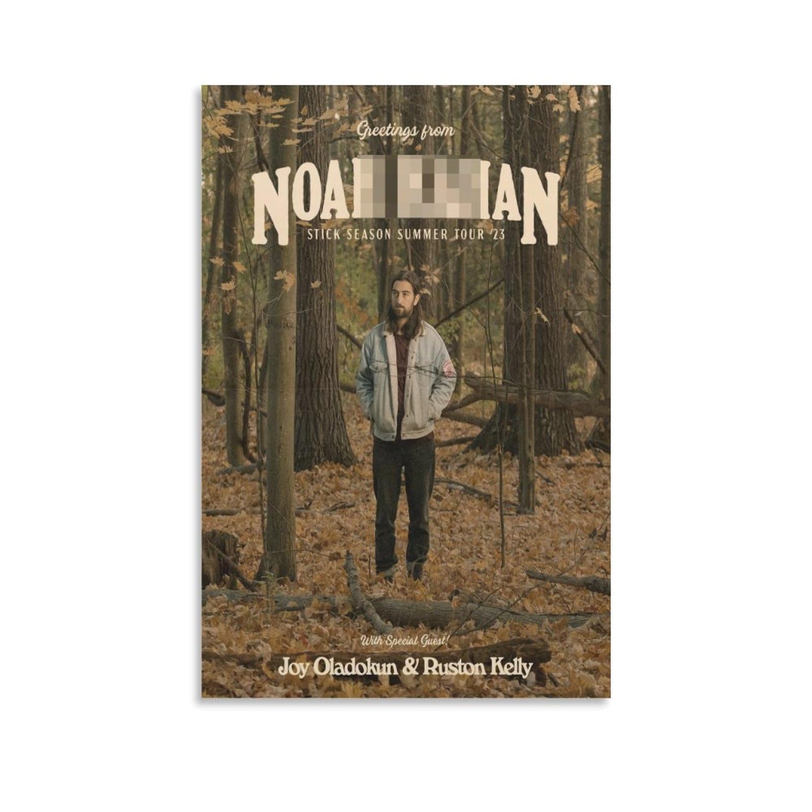 Noah Kahan Stick Season Summer Tour Poster - 12x18 Inch (30x45cm) Music Album Cover Wall Art Canvas Print for Bedroom, Living Room & Home Decor - Perfect Gift for Music Fans & Concert Lovers