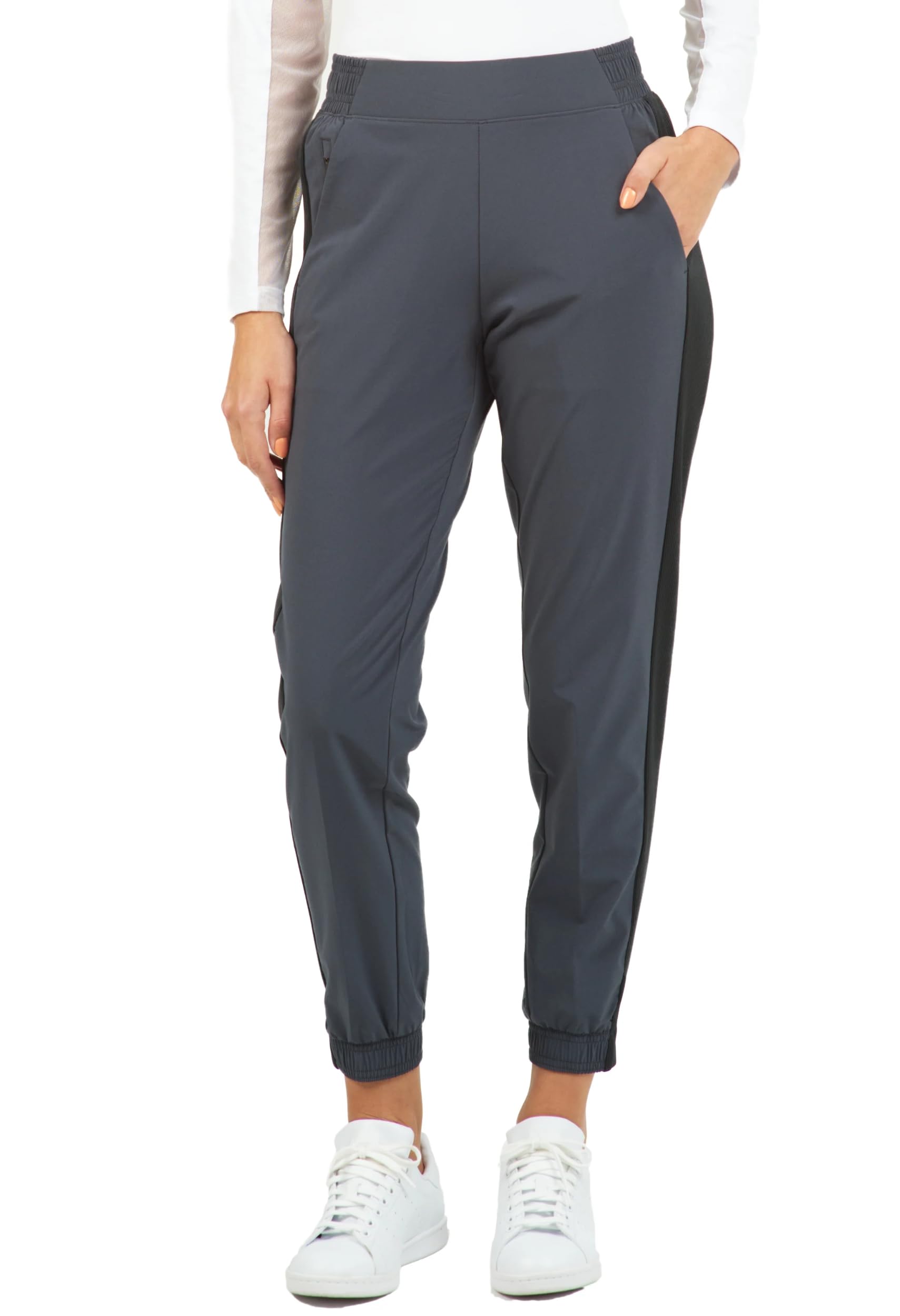 IBKUL Women's High-Waisted Yoga Pants with Pockets - Moisture Wicking Stretchable Slimming Workout Joggers for Running, Gym & Lounge Wear - 79000