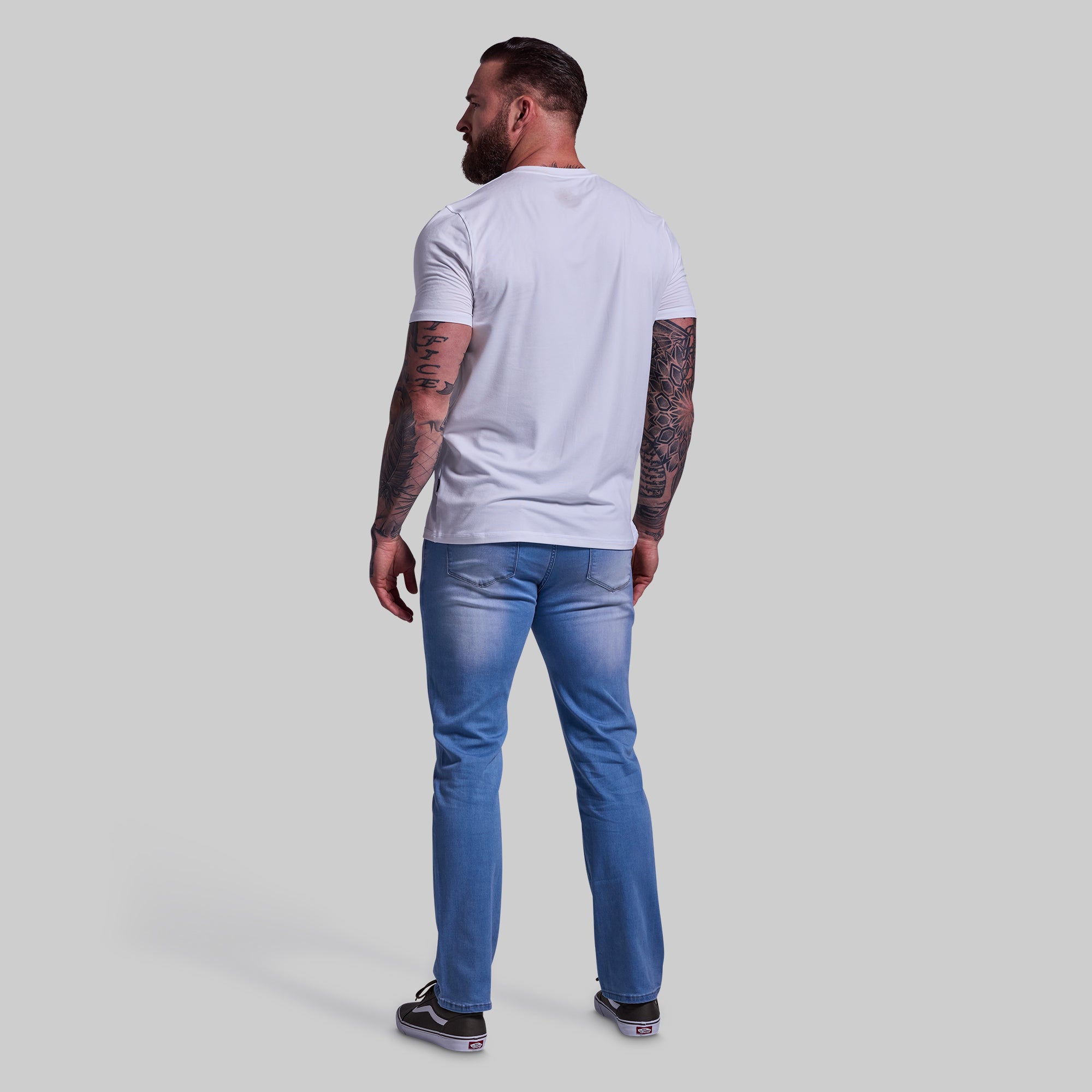 FLEX Stretchy Athletic Fit Jeans for Men - Light Wash Denim Pants | Comfortable & Flexible for Gym, Workout & Casual Wear