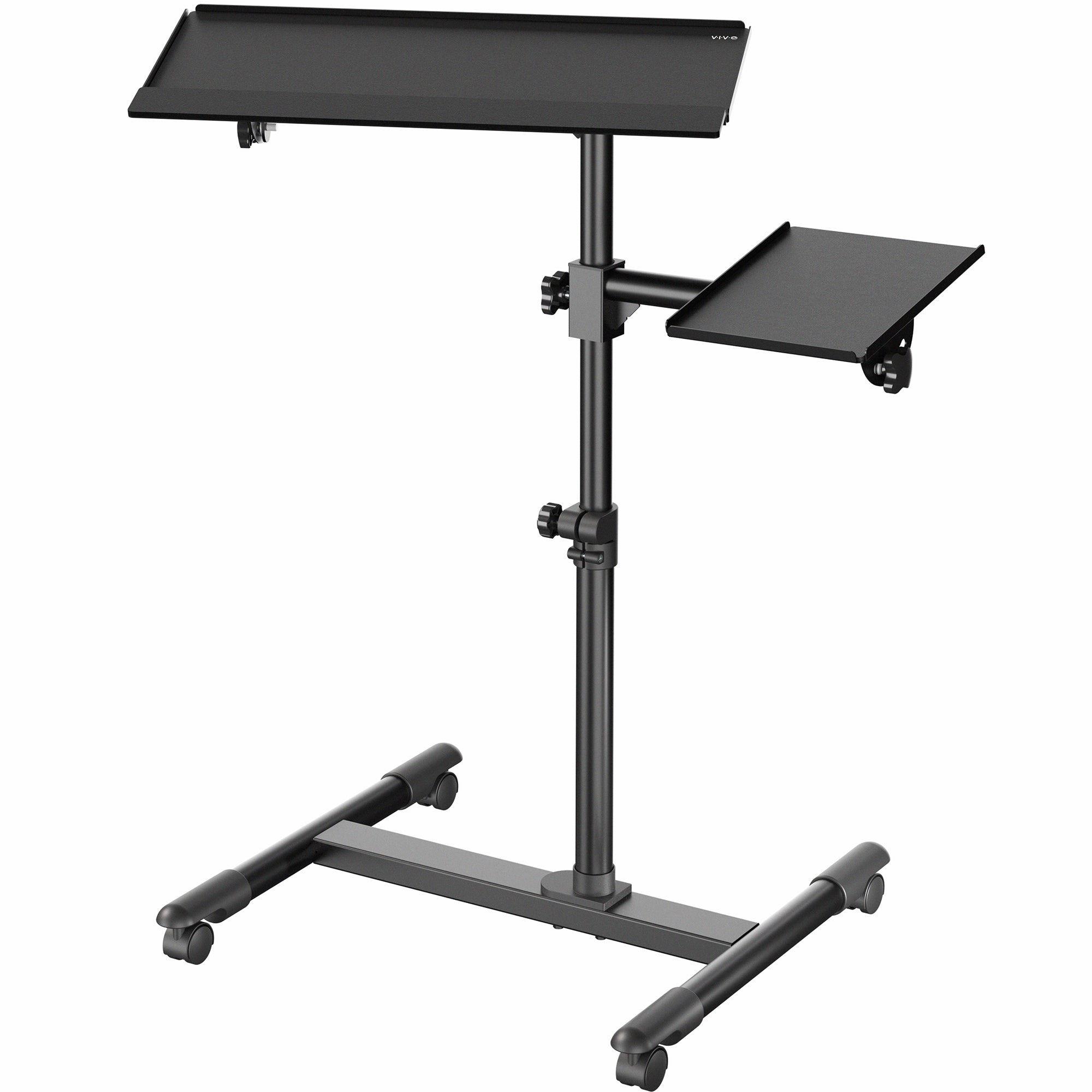 Adjustable Freestanding Keyboard Tray Cart with Wheels - Ergonomic Mobile Workstation for Office, Gaming & Home Computer Setup