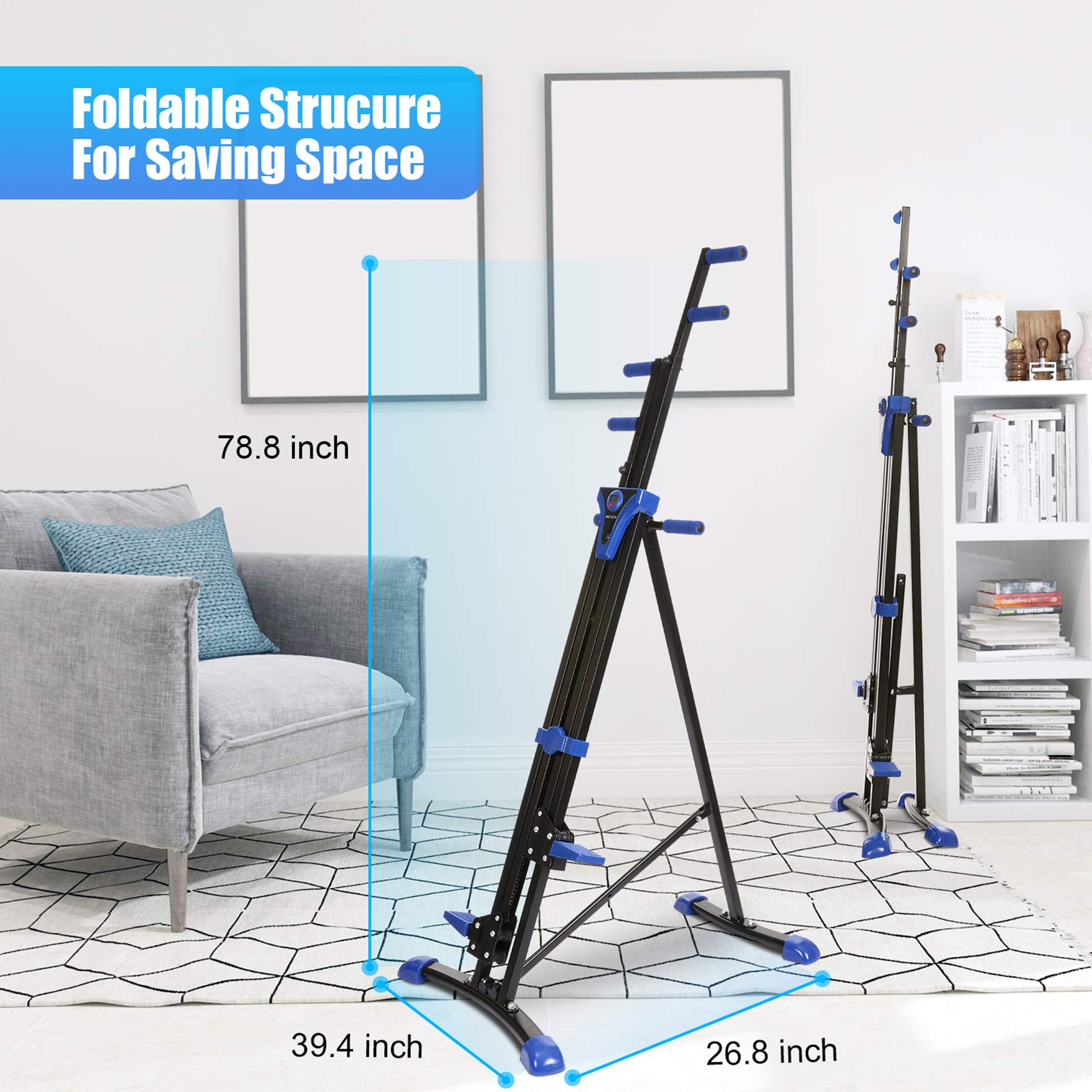 Vertical Climber Exercise Machine - Foldable Home Gym Cardio Equipment with 5-Level Resistance for Full Body Workout - Perfect for Home Fitness, Weight Loss & Toning