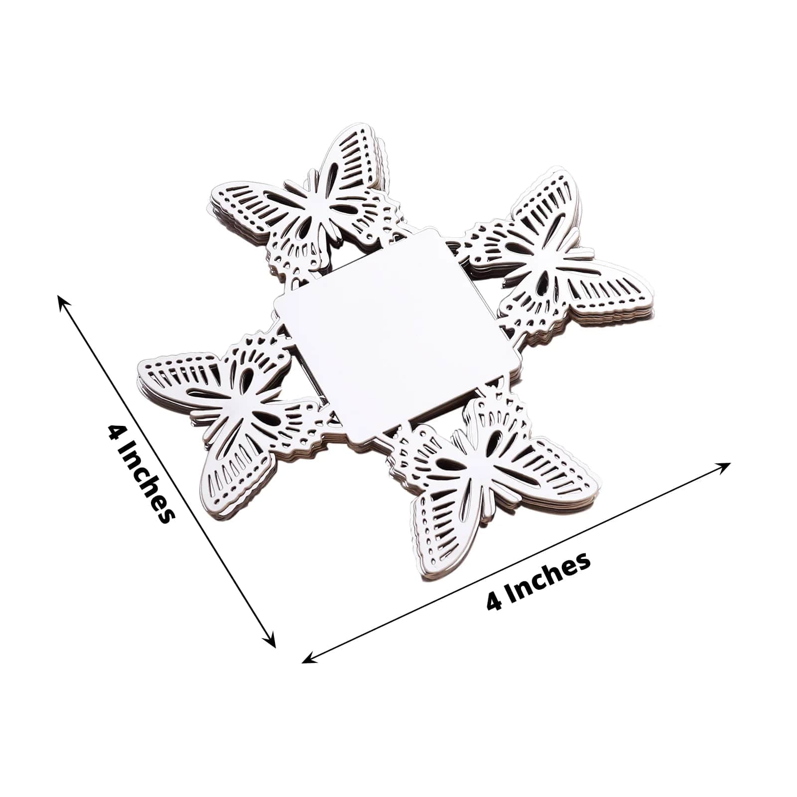 50 Gold Metallic 4 Butterfly Mini Square Cupcake Liners for Desserts - Perfect for Birthday Parties, Baby Showers & Wedding Decorations