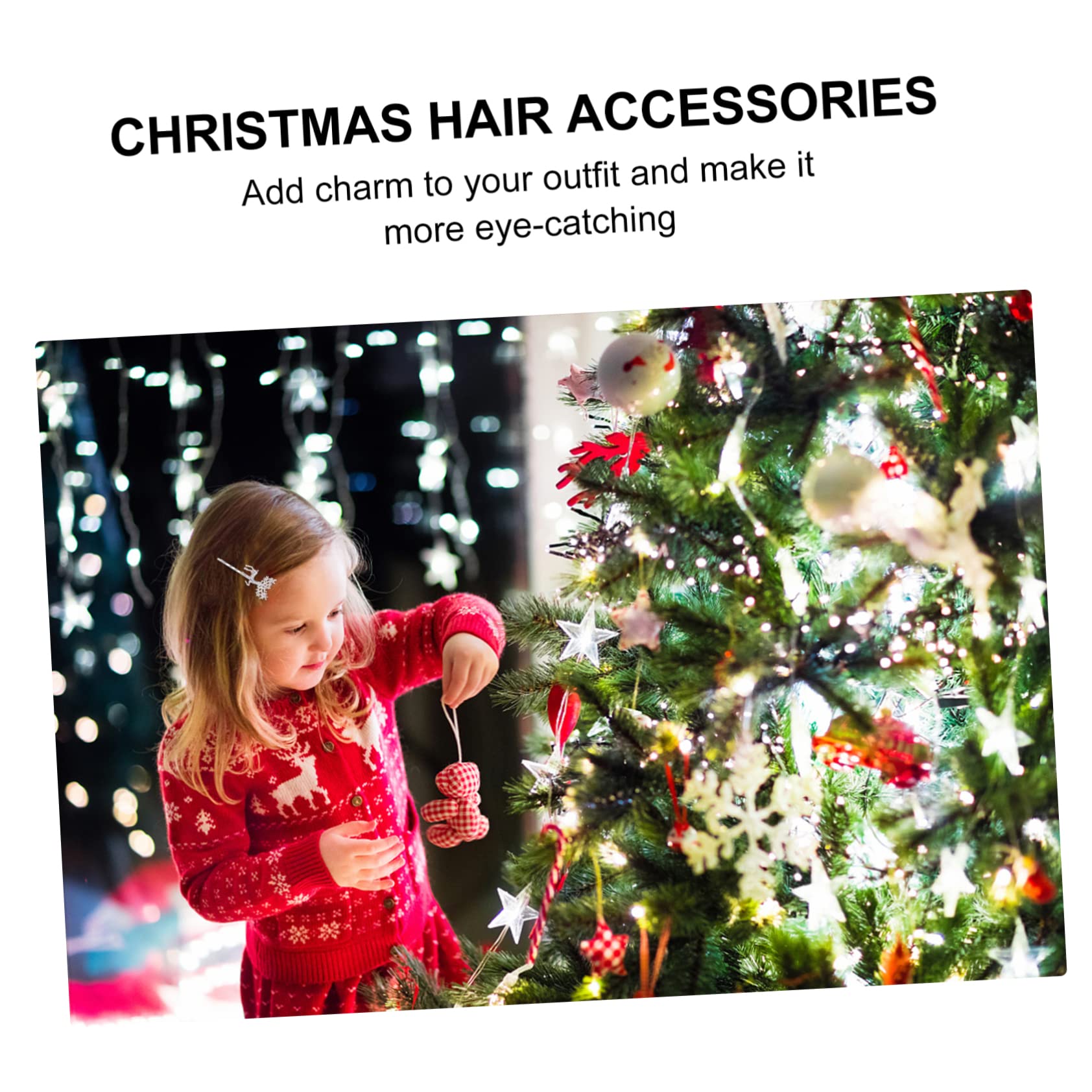 FOMIYES 12PCS Christmas Reindeer Hair Clips - Metal Alloy Hairpins for Women, Holiday Hair Accessories (Perfect for Christmas Parties, Festive Outfits & Gift Giving)