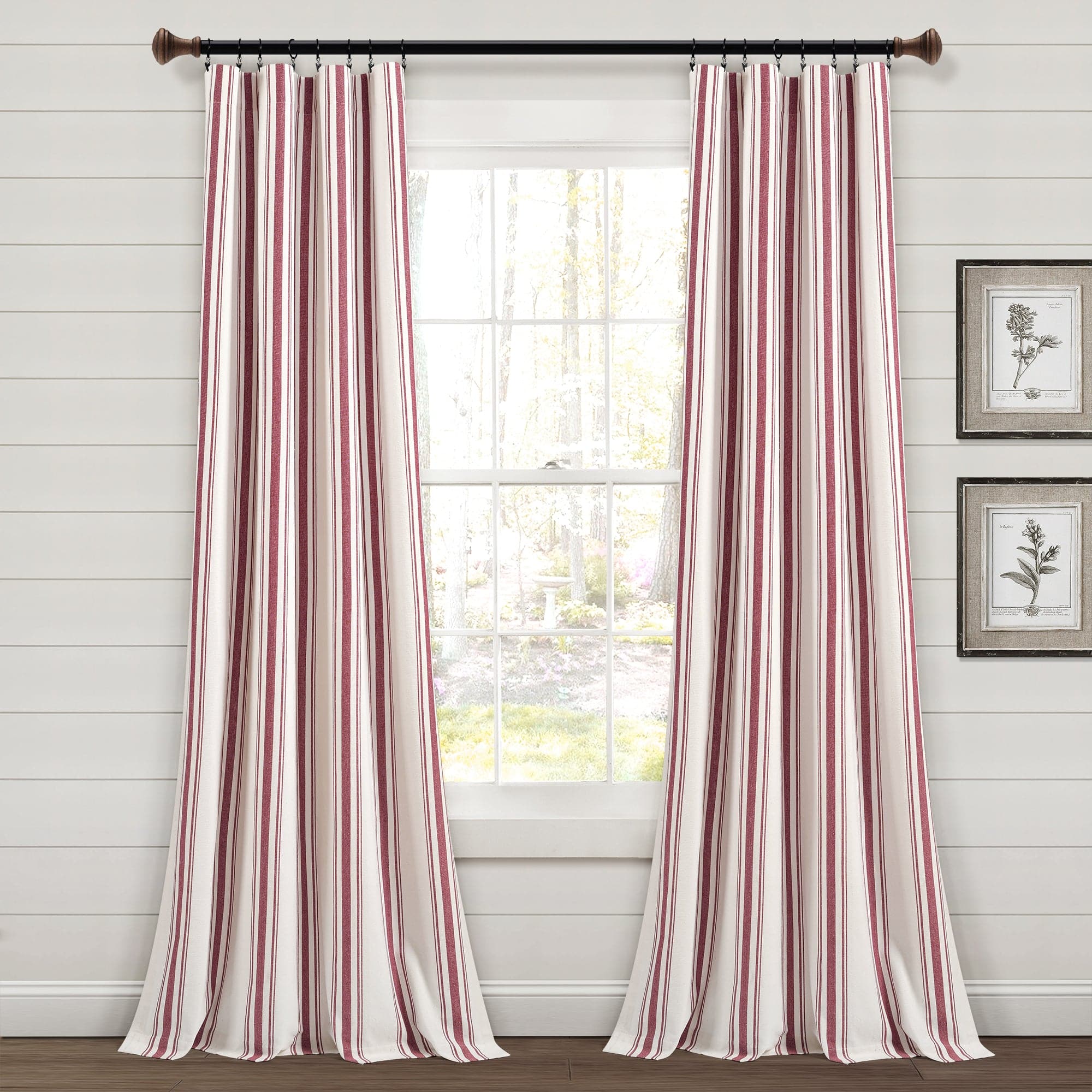 Farmhouse Stripe Yarn-Dyed Recycled Cotton Blend Window Curtain Panel Set - Blackout Thermal Insulated Drapes for Living Room, Bedroom & Nursery (2 Panels, 52x84 Inch) - Perfect for Rustic, Modern & Farmhouse Home Decor