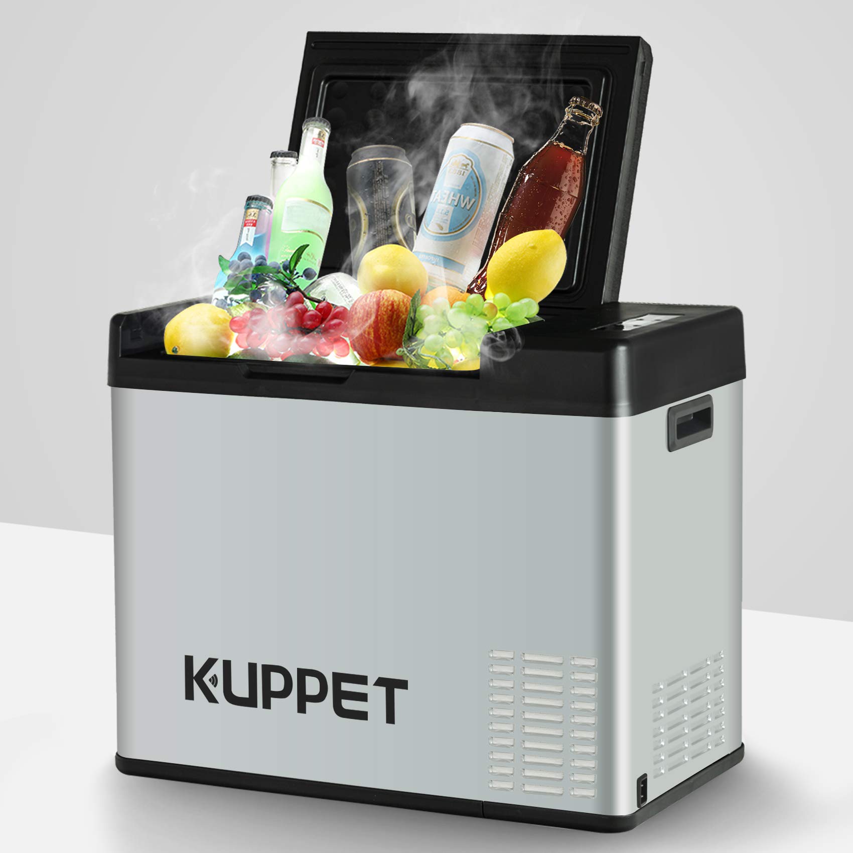 KUPPET 36Qt Portable Refrigerator - 12/24V DC & 100-240V AC Car Freezer (-4°F~68°F) | Dual Zone Electric Cooler for Camping, Travel, Beach, Picnic | Vehicle Fridge for SUV, RV, Truck & Outdoor Adventures