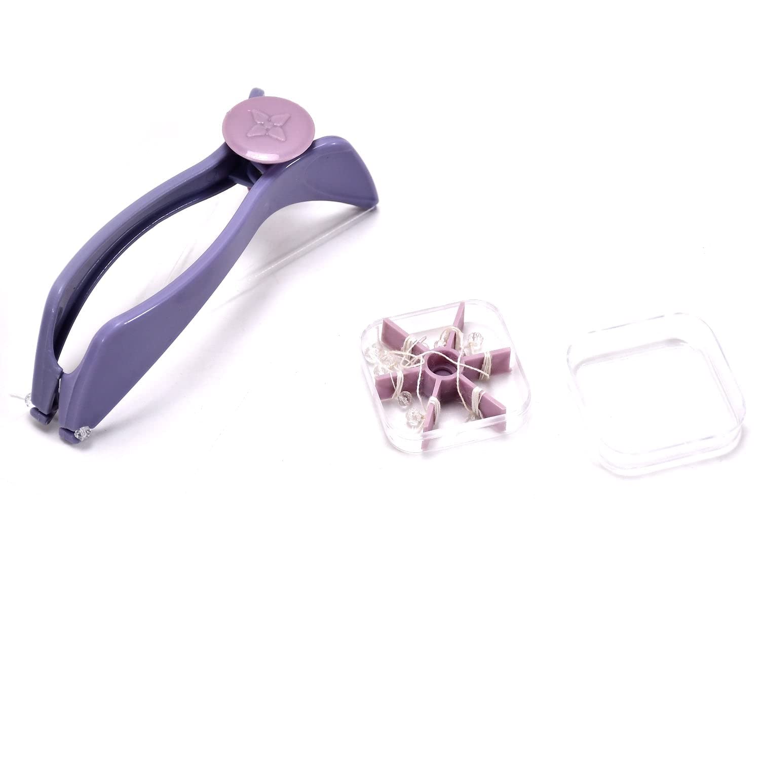 SLIQUE Painless Eyebrow Threading Kit - Upper Lip, Face & Body Hair Remover with Manual Tweezers & Shaver System | At-Home Hair Removal for Smooth Skin | Perfect for Eyebrow Shaping, Facial Hair Removal & Body Grooming