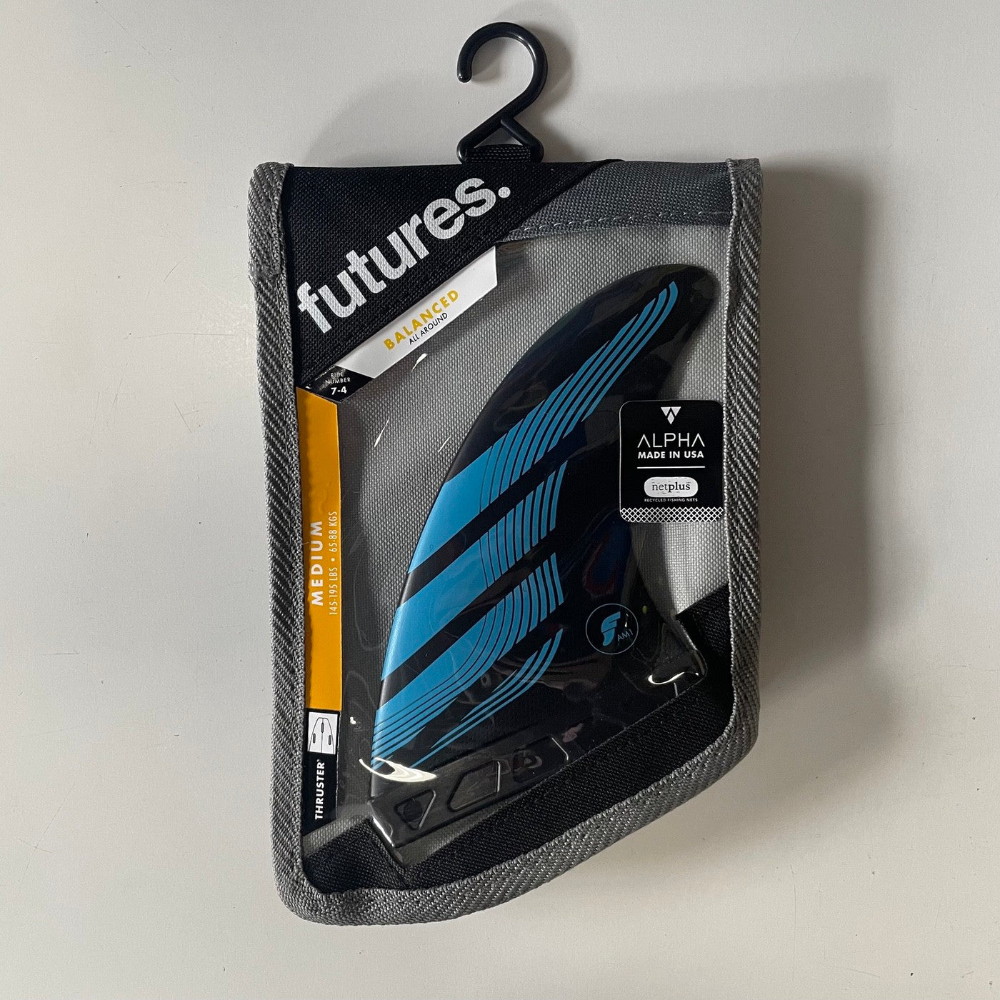 Futures THRUSTER AM1 Alpha Series Carbon Fiber Surfboard Fin - Medium Size, Blue - High Performance for Shortboards & Performance Surfing