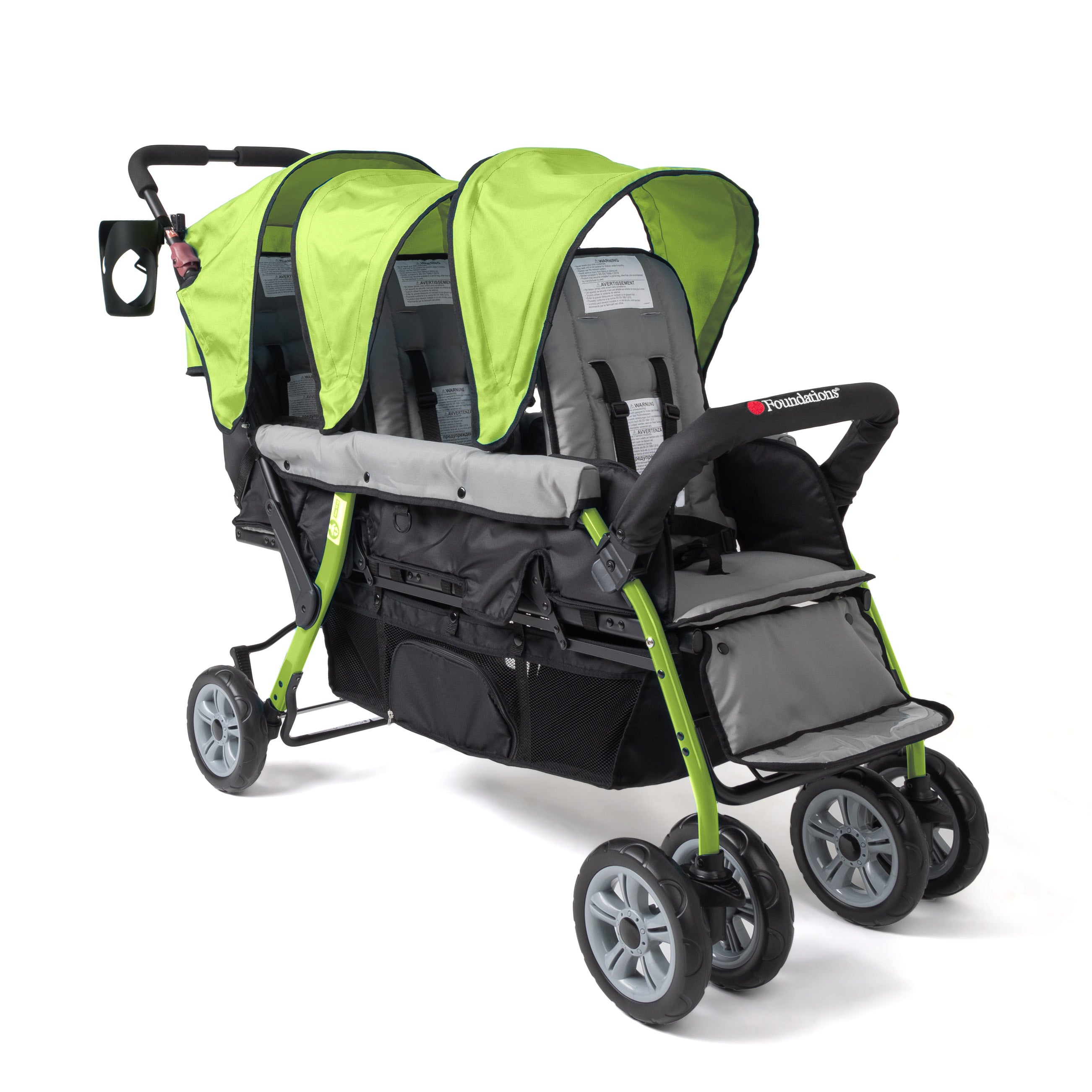 Gaggle Compass Trio 3-Seat Triple Stroller for Toddlers - Lightweight & Compact Baby Stroller for Twins + One - Perfect for Shopping, Travel & Family Outings
