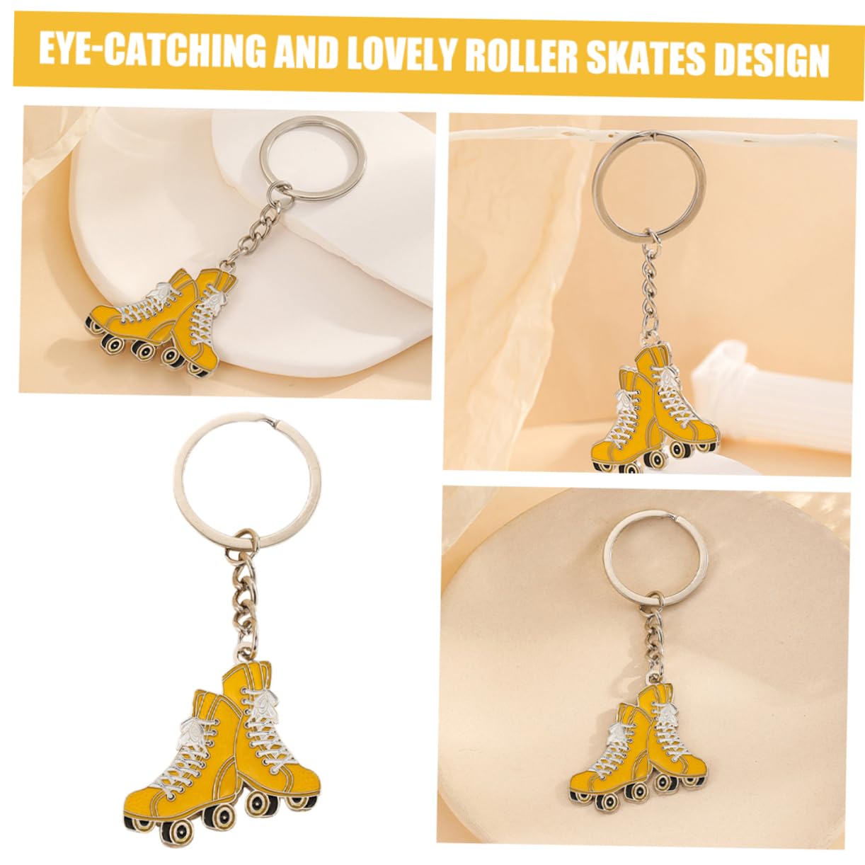 FOYTOKI Cute Skates & Shoe Keychain Set - Fashion Keyring Pendant for Bags, Backpacks, Keys & Gifts - Perfect for Everyday Use, School, Office & Travel Accessories
