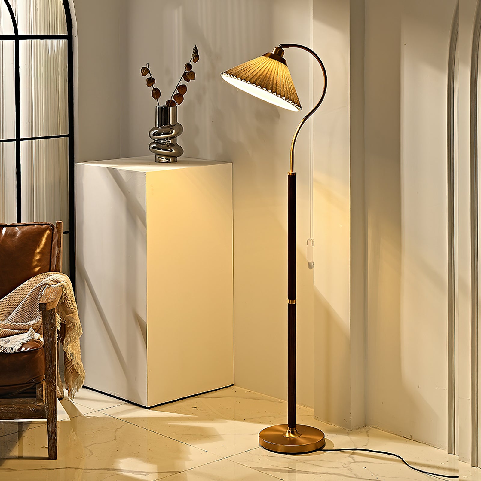 Florence Floor Lamp - Modern LED Standing Light with Adjustable Brightness for Living Room, Bedroom & Office | Energy Efficient Home Decor Lighting