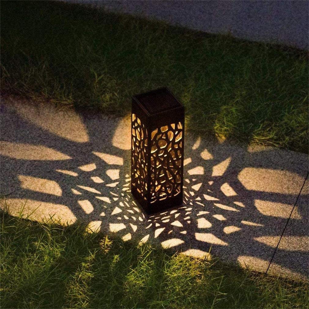 Ulalaza 4-Pack Solar Pathway Lights - Retro Hollow LED Outdoor Landscape Lighting for Garden, Yard, Walkway (White) - Perfect for Driveway, Patio & Backyard Decoration