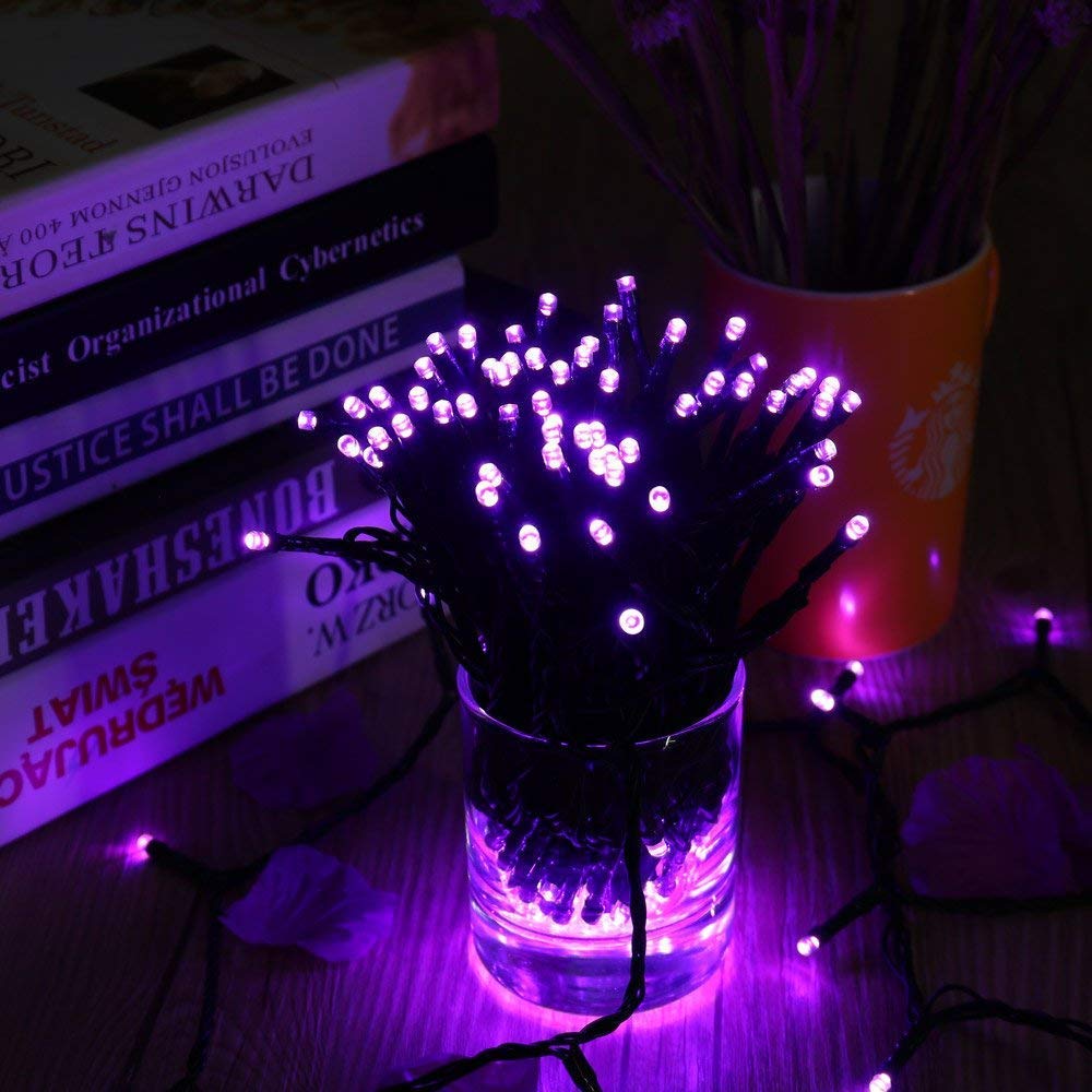 Toodour Solar Christmas Lights, 2 Packs 144ft 400 LED Waterproof Outdoor String Lights with 8 Lighting Modes - Solar Powered for Garden, Patio, Fence, Balcony & Christmas Tree Decoration (Purple) | Perfect for Holiday, Party, Wedding & Outdoor Decor