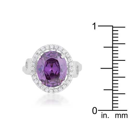Stunning Amethyst Halo Cocktail Ring | Elegant Purple Gemstone Jewelry for Women | Perfect for Evening Parties, Weddings & Special Occasions