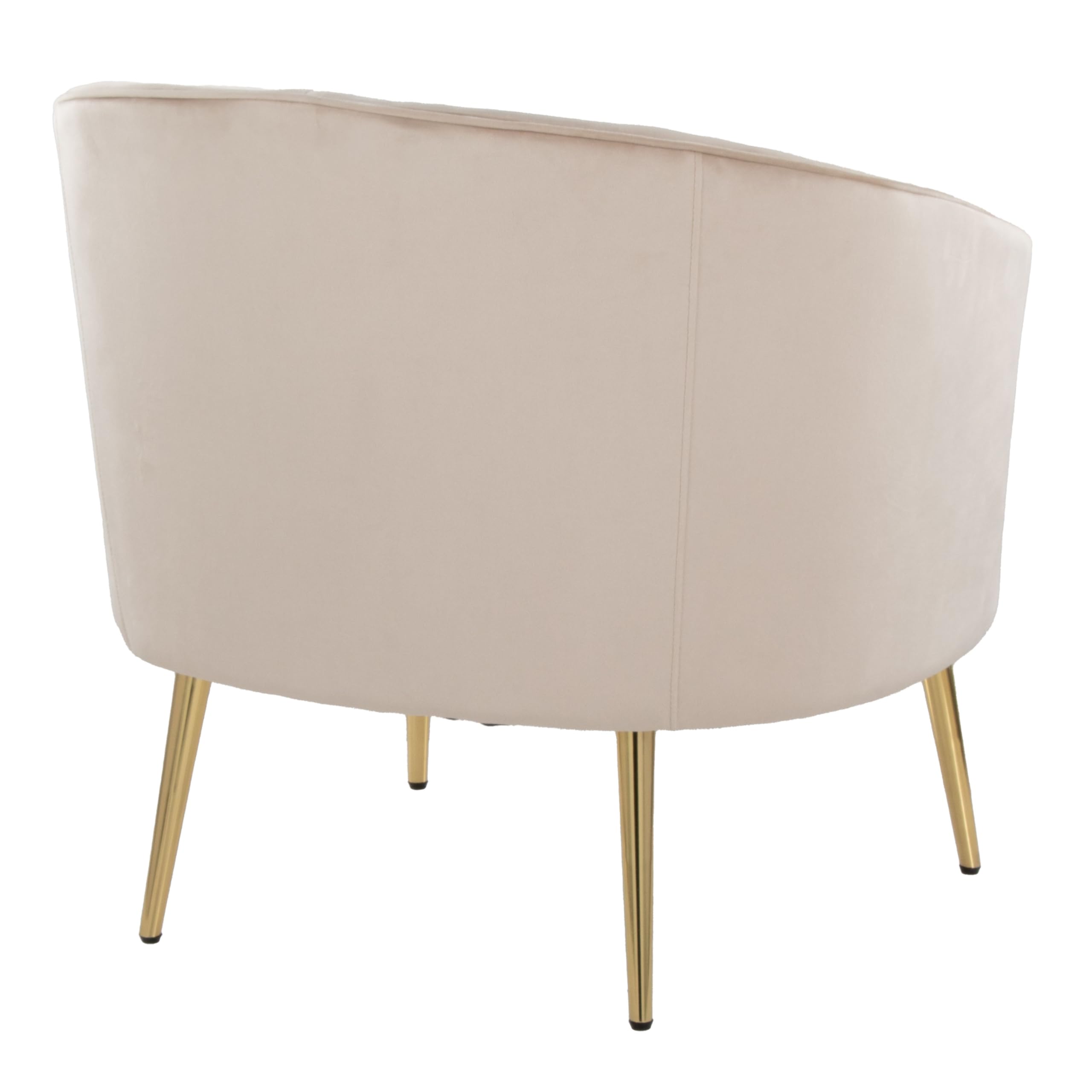 LumiSource Tania Velvet Accent Chair - Gold Modern Armchair for Living Room & Bedroom - Plush Comfortable Seating for Home Decor, Reading Nook, or Office Space