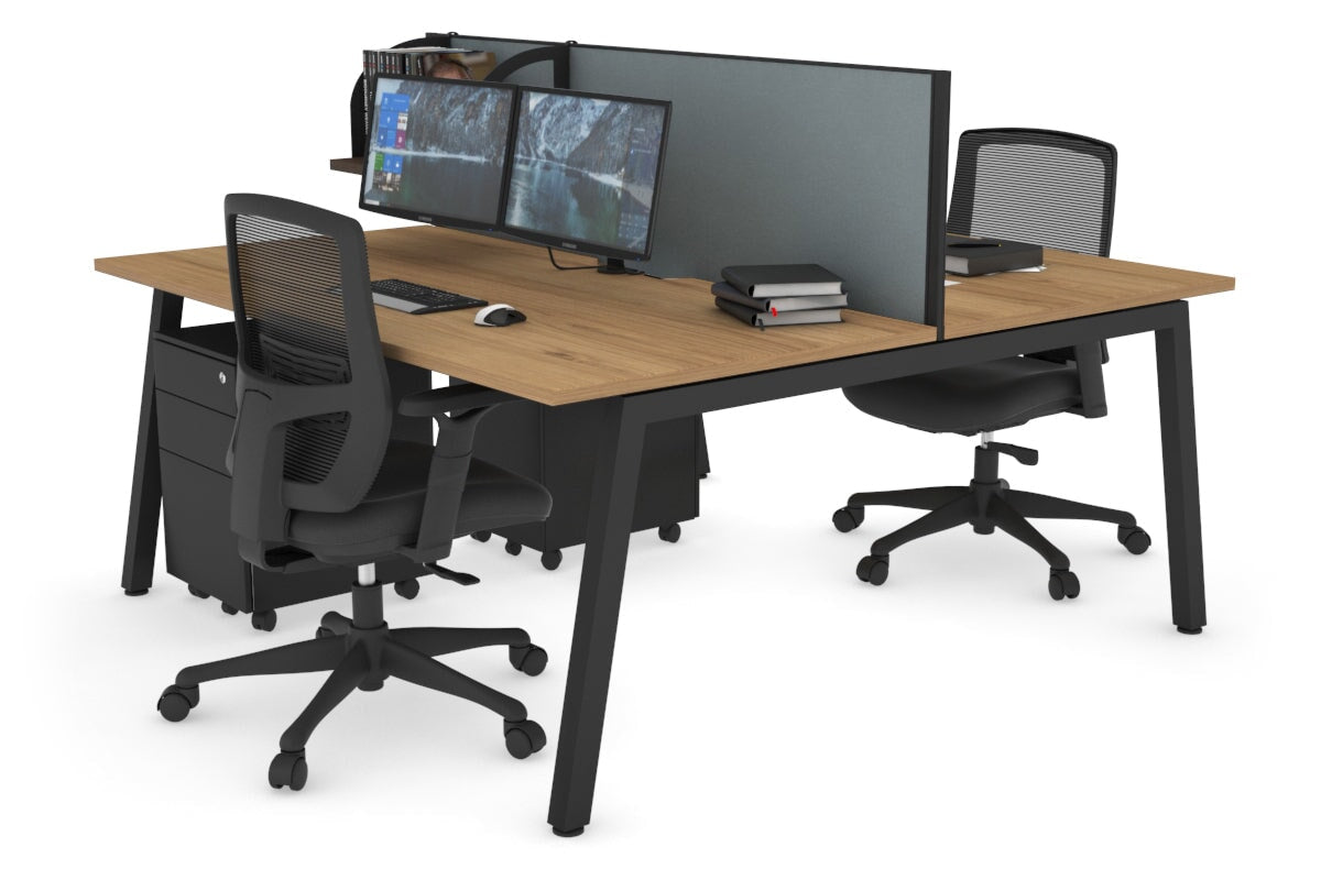 Quadro 2-Person Office Workstation Desk - 1600L x 800W with Cable Management - Perfect for Collaborative Workspaces & Home Offices