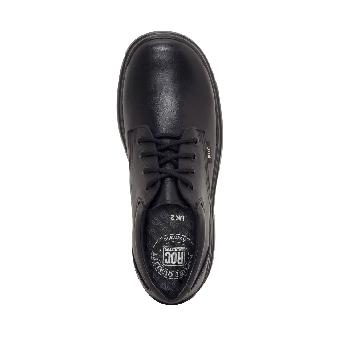 ROC BOOTS Junior Rigour Black Lace-Up Leather School Shoes for Boys & Girls - Comfortable & Durable Formal Footwear for Classroom, Uniform Dress Code & Daily Wear