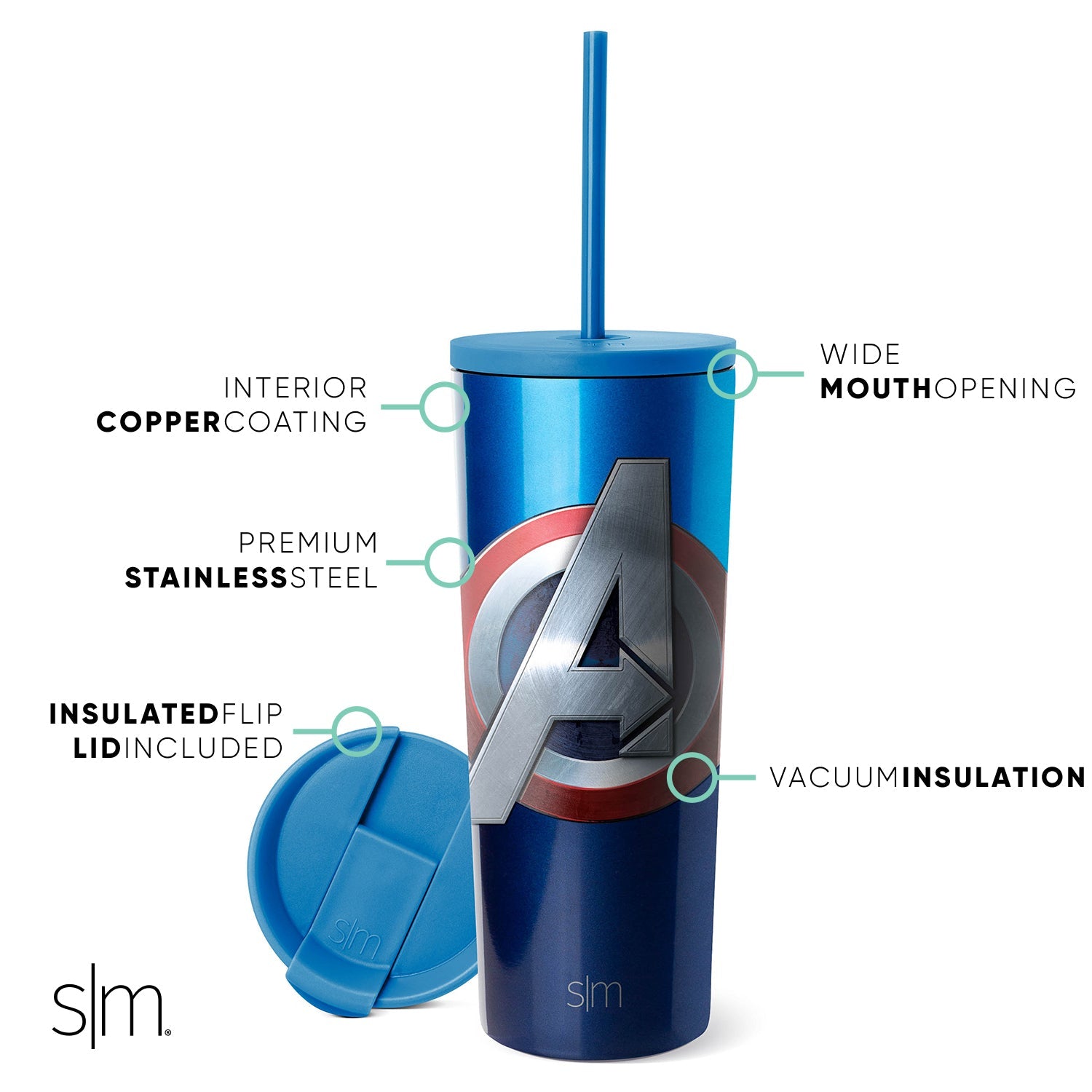 Marvel Classic Stainless Steel Tumbler with Lid - 20oz Insulated Travel Mug for Hot & Cold Drinks - Perfect for Office, Gym, and Outdoor Adventures - Spider-Man, Avengers, Iron Man Superhero Designs