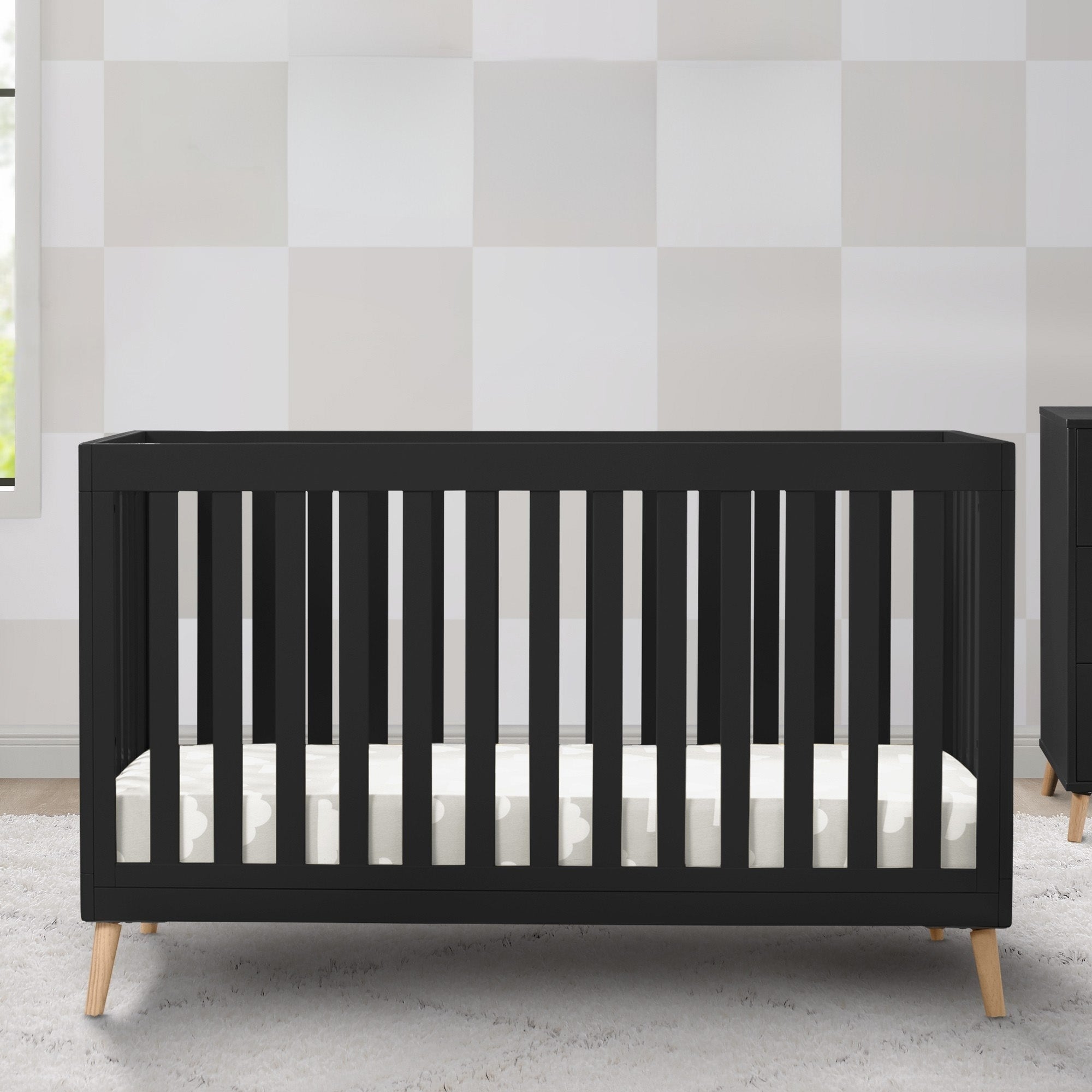 Essex 4-in-1 Convertible Baby Crib - Toddler Bed, Daybed & Full-Size Bed Conversion - Safe Nursery Furniture for Newborns & Kids - Perfect for Bedrooms, Daycare & Guest Rooms