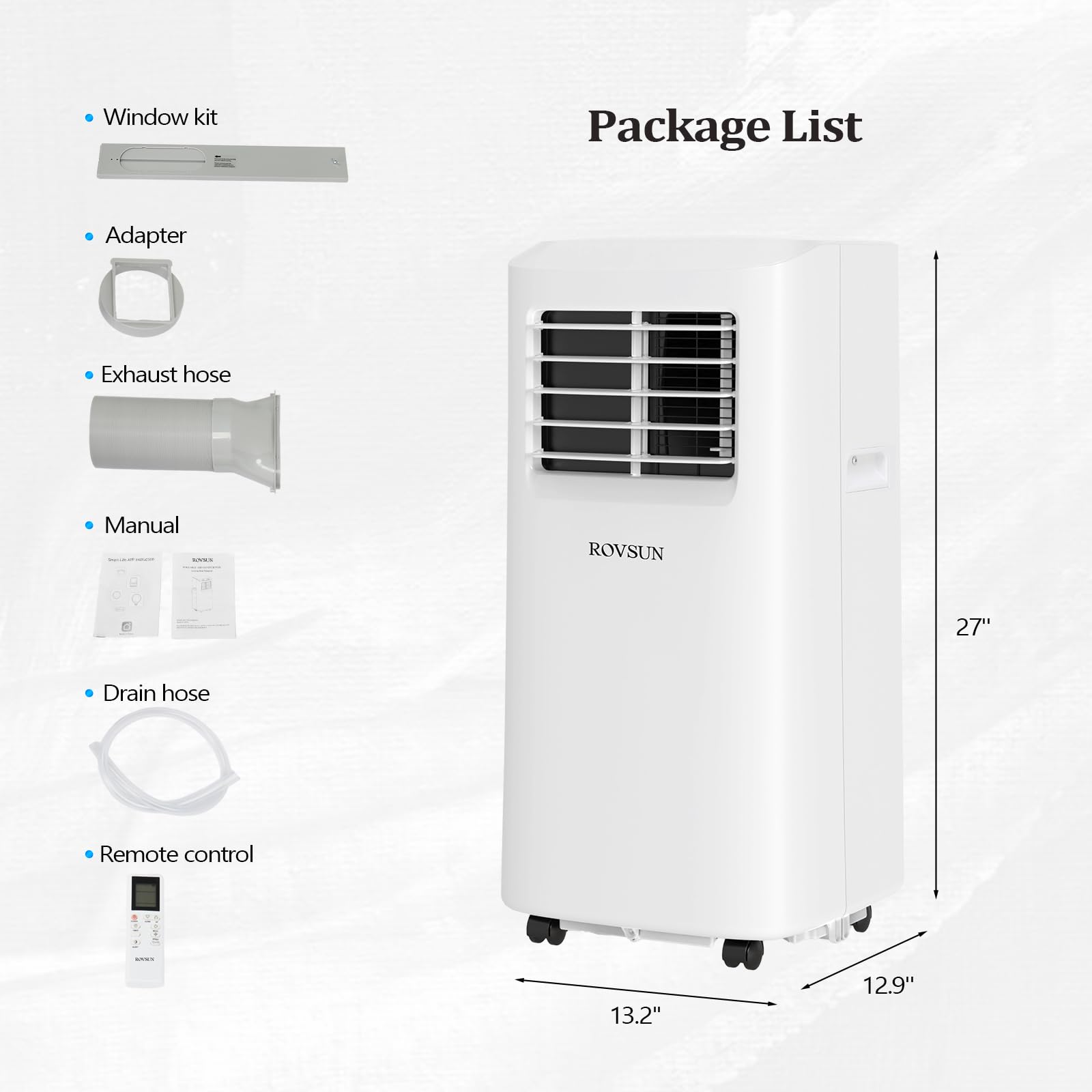ROVSUN 8000 BTU Portable Air Conditioner with Remote Control - 3-in-1 Cooling, Fan & Dehumidifier for Home, Office, Dorm - Digital Display, 24H Timer & Easy Installation Kit - Perfect for Small Rooms, Bedrooms & Hot Summer Days