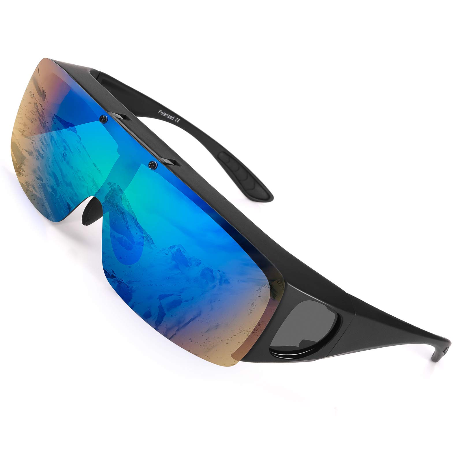 Polarized Flip-Up Over Glasses Sunglasses for Men & Women - UV Protection, Anti-Glare, Lightweight Design - Perfect for Driving, Fishing & Outdoor Activities