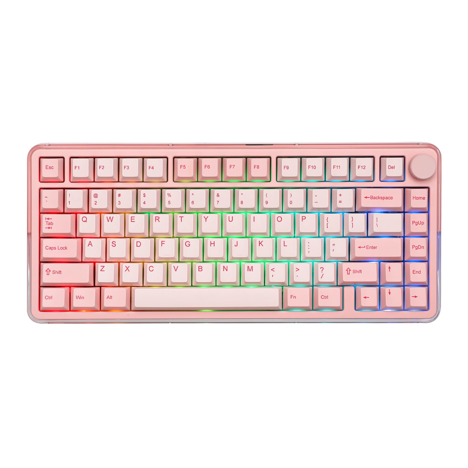 KiiBoom Breeze 75 Wireless Mechanical Keyboard - RGB, 8000mAh, for Gaming & Office (Pink)
