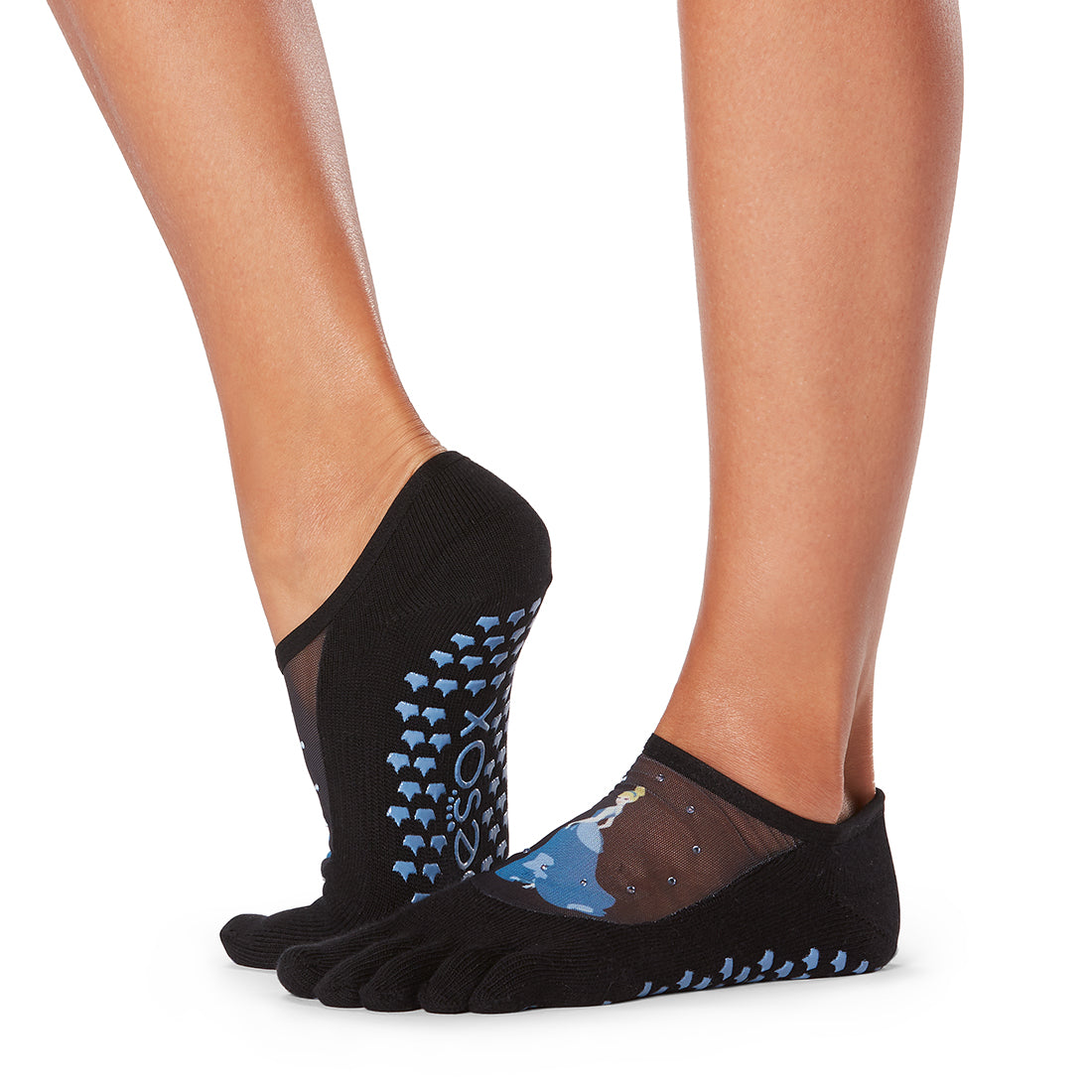 Disney Luna Grip Socks by ToeSox - Non-Slip Yoga Socks for Pilates, Barre & Dance - Perfect for Workouts, Studio Classes & Home Fitness