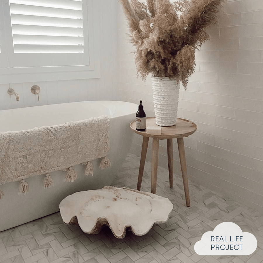 Premium Carrara Matte Herringbone Tile - Natural Stone Mosaic for Kitchen Backsplash, Bathroom Floor & Shower Wall - 12x24 Inch White Marble Tile (10 Sheets/Box)