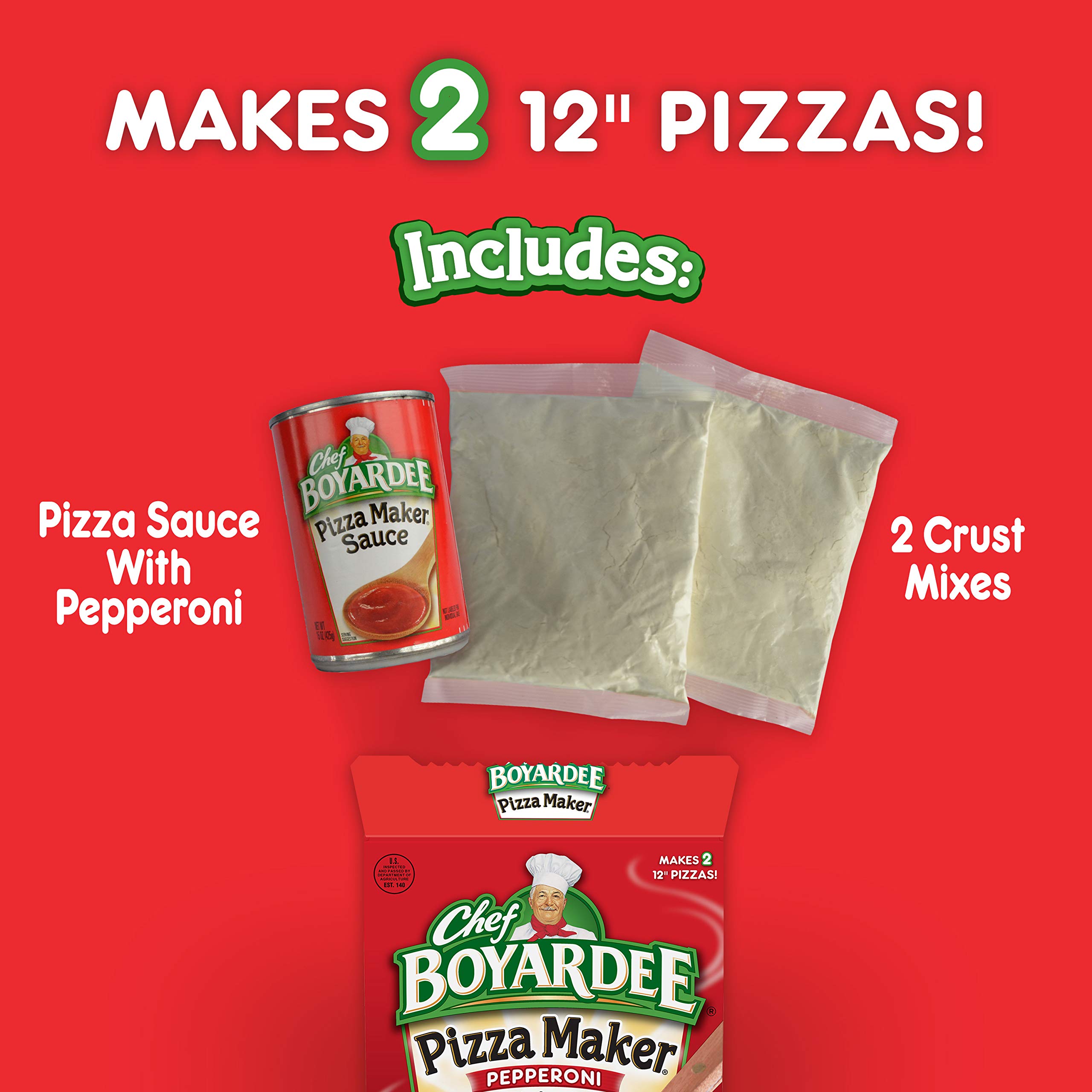 Chef Boyardee Pepperoni Pizza Maker Kit - 31.85 oz | Easy Homemade Pizza Kit for Family Dinner & Kids Cooking Fun