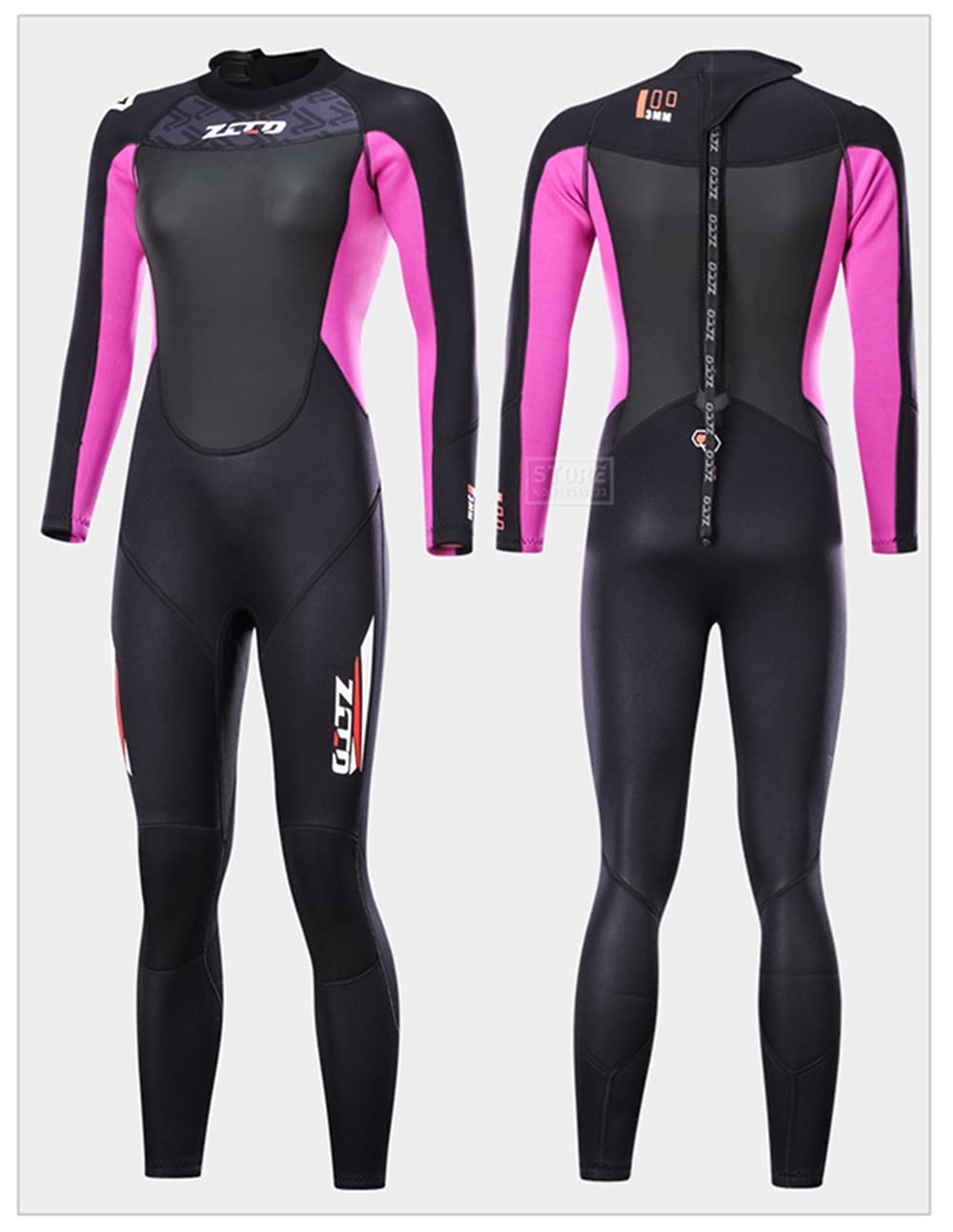 BE-STRONG 3mm Neoprene Wetsuit for Women & Men - Full Sleeve Back Zip Scuba Diving Suit for Snorkeling, Swimming, Surfing - Premium Thermal Protection (Pink, Size S) - Perfect for Ocean Adventures & Water Sports