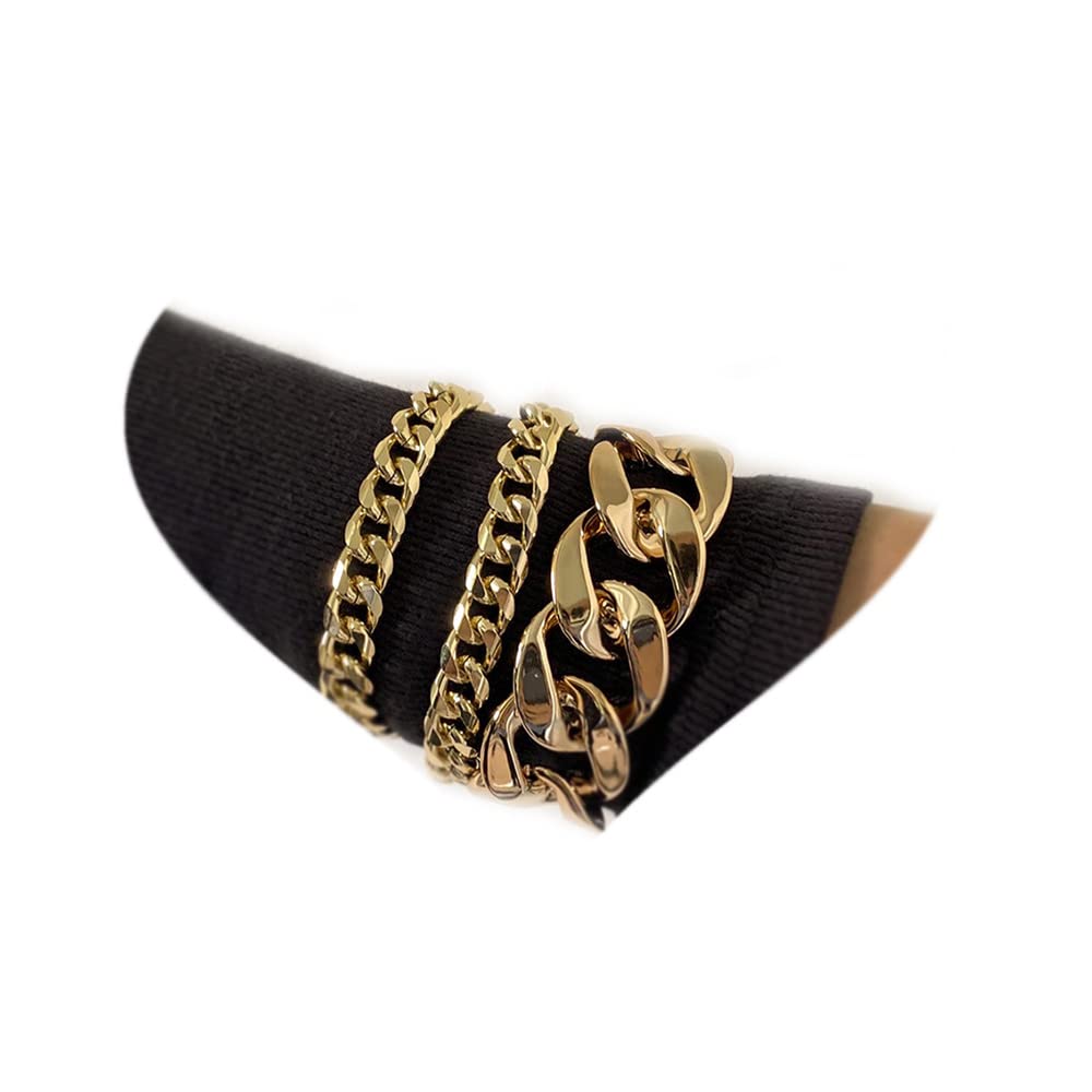 Ymqewq Kenfery Punk Cuban Link Chain Bracelets Set - 3pcs Stacking Hip Hop Chunky Curb Chain Bangle Jewelry for Women - Perfect for Layering, Streetwear Fashion & Gift Giving