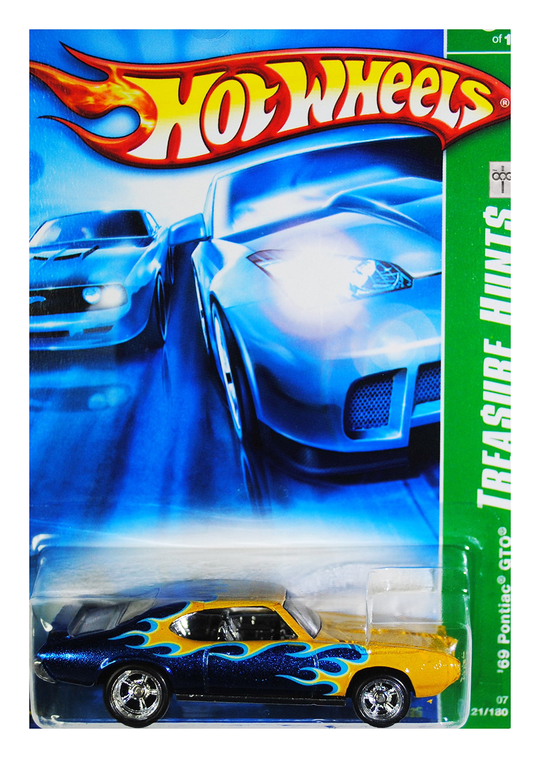 2007 Hot Wheels Super Treasure Hunt '69 Pontiac GTO Diecast Car 1:64 Scale Limited Edition 121/180 - Rare Collectible for Display & Racing Enthusiasts