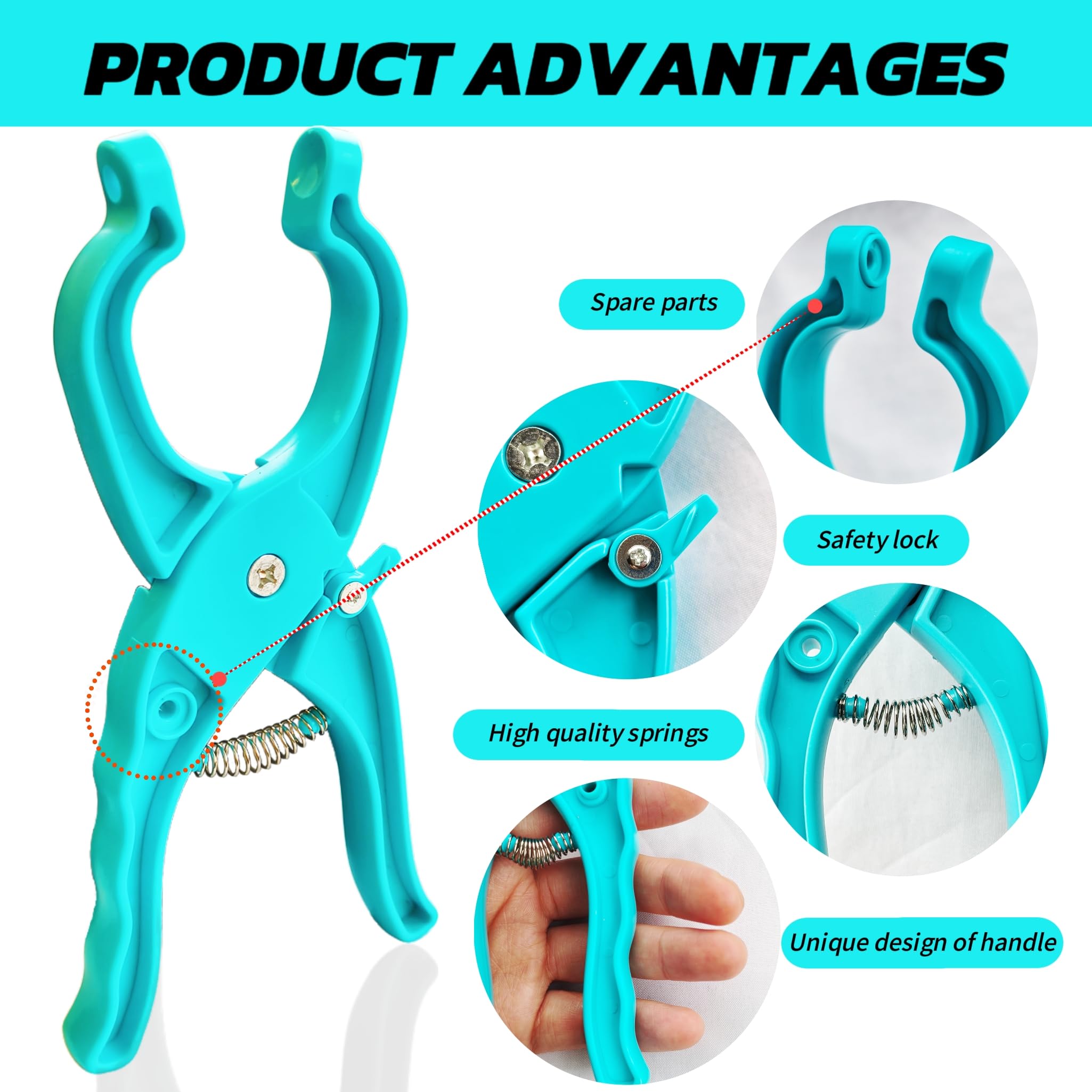 SPMKTQK Safety Eye Tool for Amigurumi Crochet - 5-30mm Eye Setting Pliers for Stuffed Animals & DIY Plush Toys (Blue) - Perfect for Crafting, Doll Making & Handmade Gifts