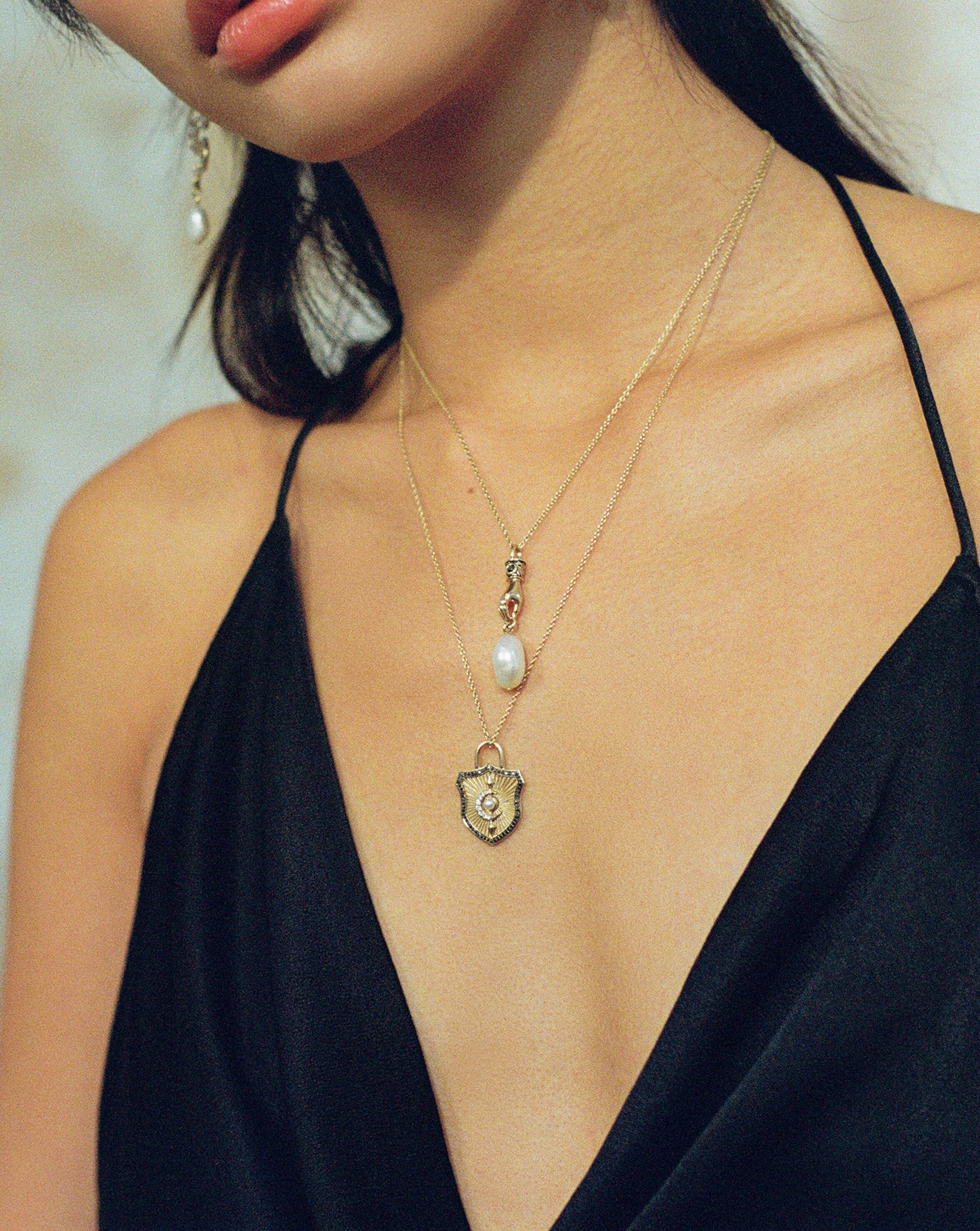 Harris Reed Fine Shield Necklace - Elegant Silver Pendant for Women | Perfect for Everyday Wear, Gift Giving & Special Occasions