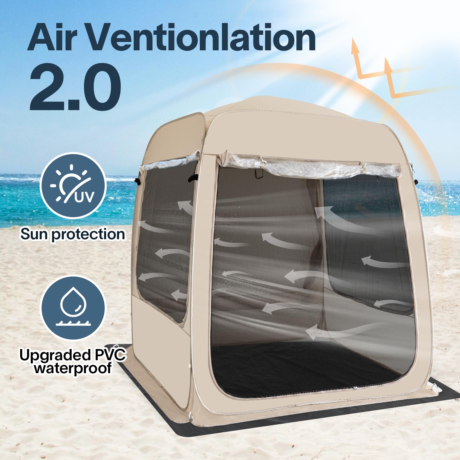 All-Weather Camping Screen Tent & SUV Tent - Waterproof PVC Shelter with Mesh for Outdoor Adventures | Portable Pop-Up Instant Tent for Car, Van, RV Camping | Perfect for Beach Trips, Backyard BBQs & Family Camping