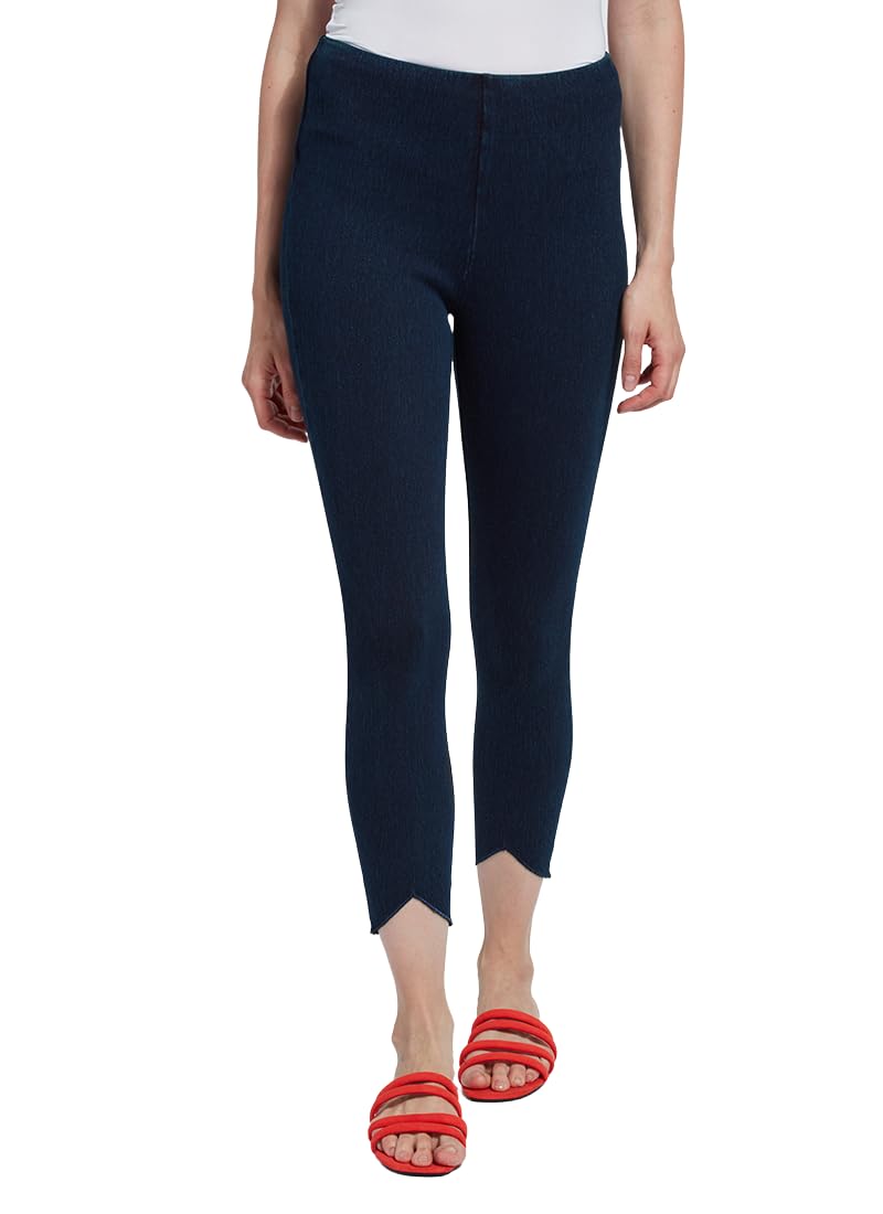Lyssé Lynette Scallop Edge Denim Jeans - Women's High Waisted Distressed Vintage Blue Jeans for Casual Wear & Date Night Outfits