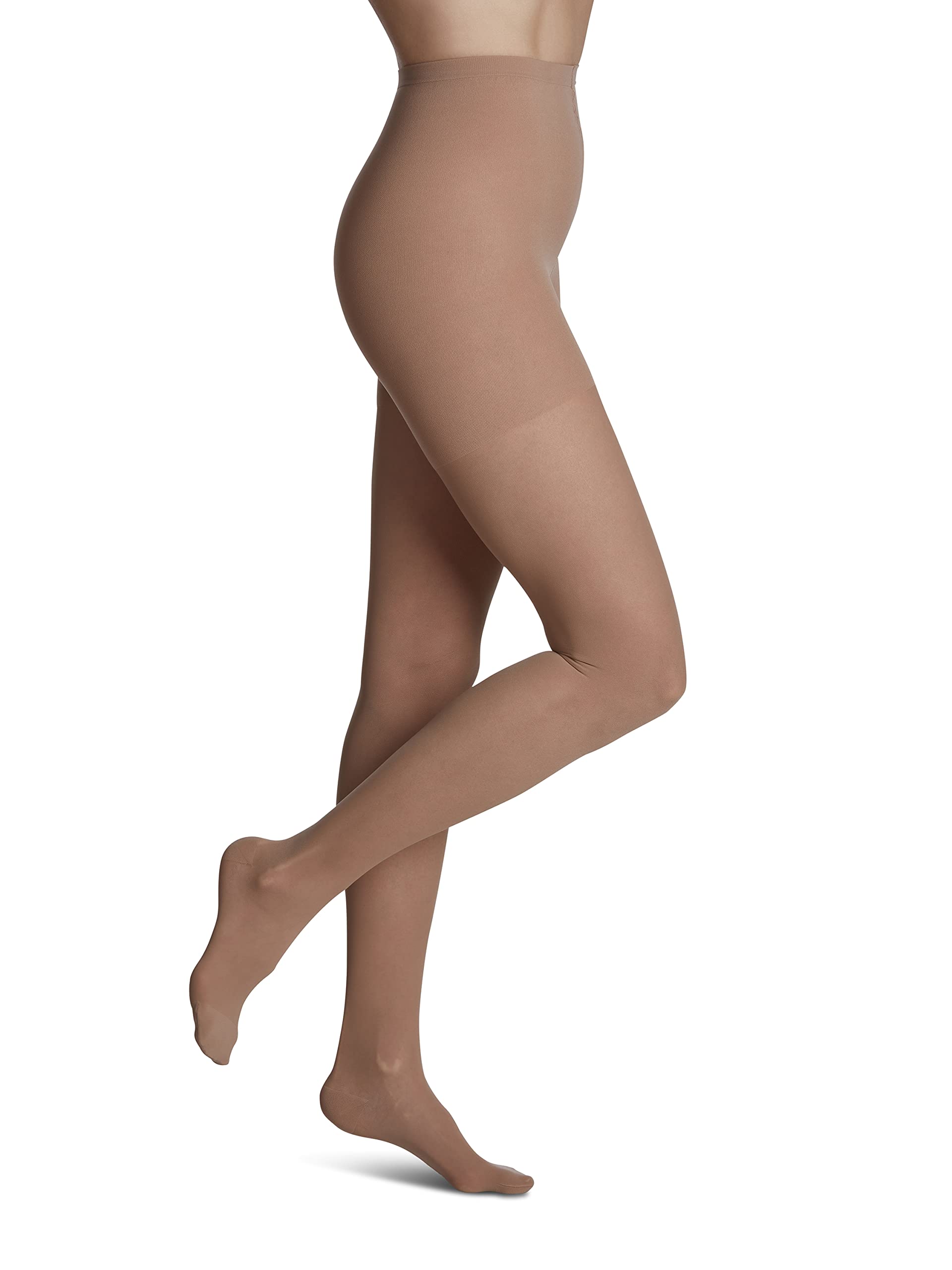 SIGVARIS Women's 20-30mmHg Closed Toe Sheer Pantyhose - Toasted Almond - Small Short - Perfect for Travel, Work & Everyday Comfort