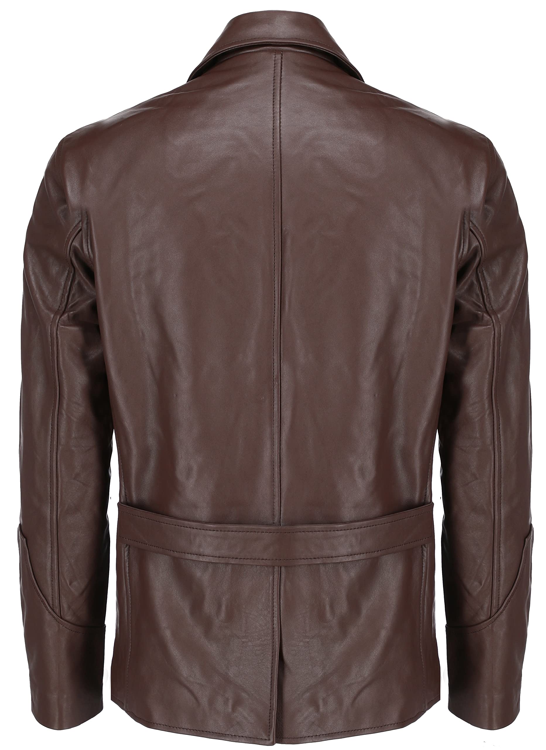 Premium Lambskin Leather Jacket for Men - Classic Notched Collar Bond Style Casual Blazer | Formal & Smart Casual Wear | Office, Date Night, Special Occasions