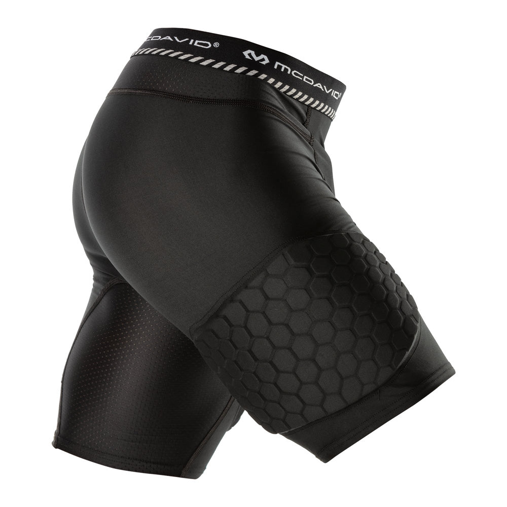 HEX® Men's Basketball Compression Shorts with Thigh Pads - Moisture-Wicking Performance Shorts for Basketball, Training & Gym Workouts