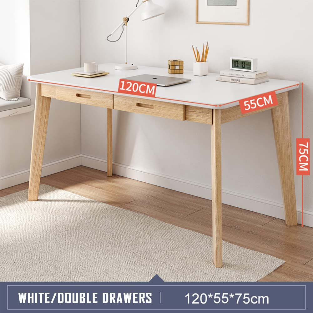 IOTXY Solid Wood Writing Desk with Drawer - 47.24