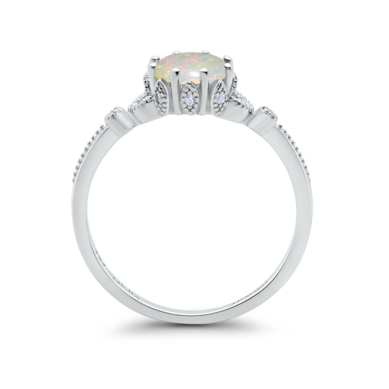 14K Gold 1.34ct Round Art Deco Diamond Engagement Ring for Women - G SI Clarity, 7mm Wedding Band, Vintage Inspired Bridal Jewelry (Perfect for Proposals, Anniversaries & Special Occasions)